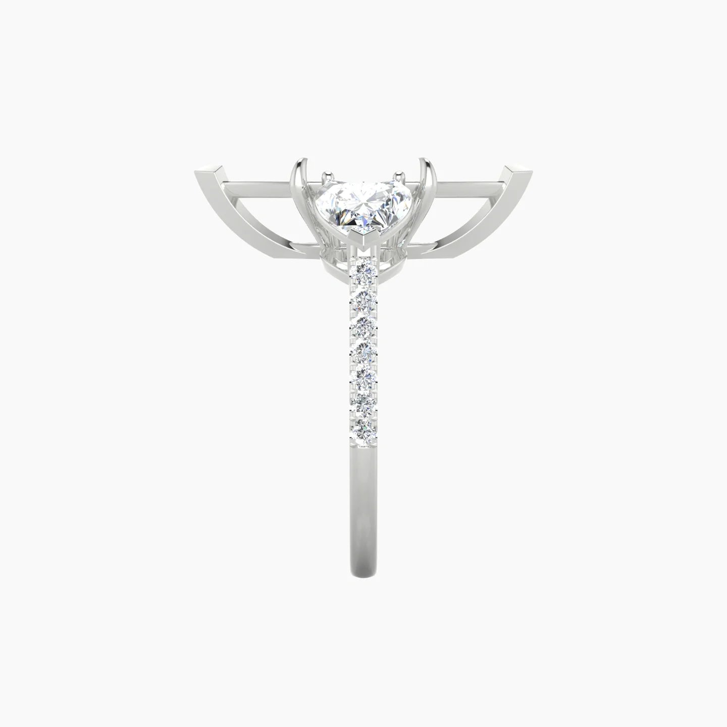 Simple Heart Trilogy with Straight Shank | 18k White Gold 5-7.99 ct Marquise Cut Ring Setting