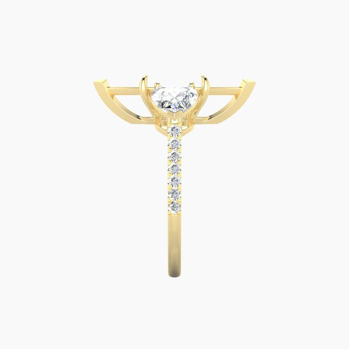 Simple Heart Trilogy with Straight Shank | 18k Yellow Gold 5-7.99 ct Marquise Cut Ring Setting