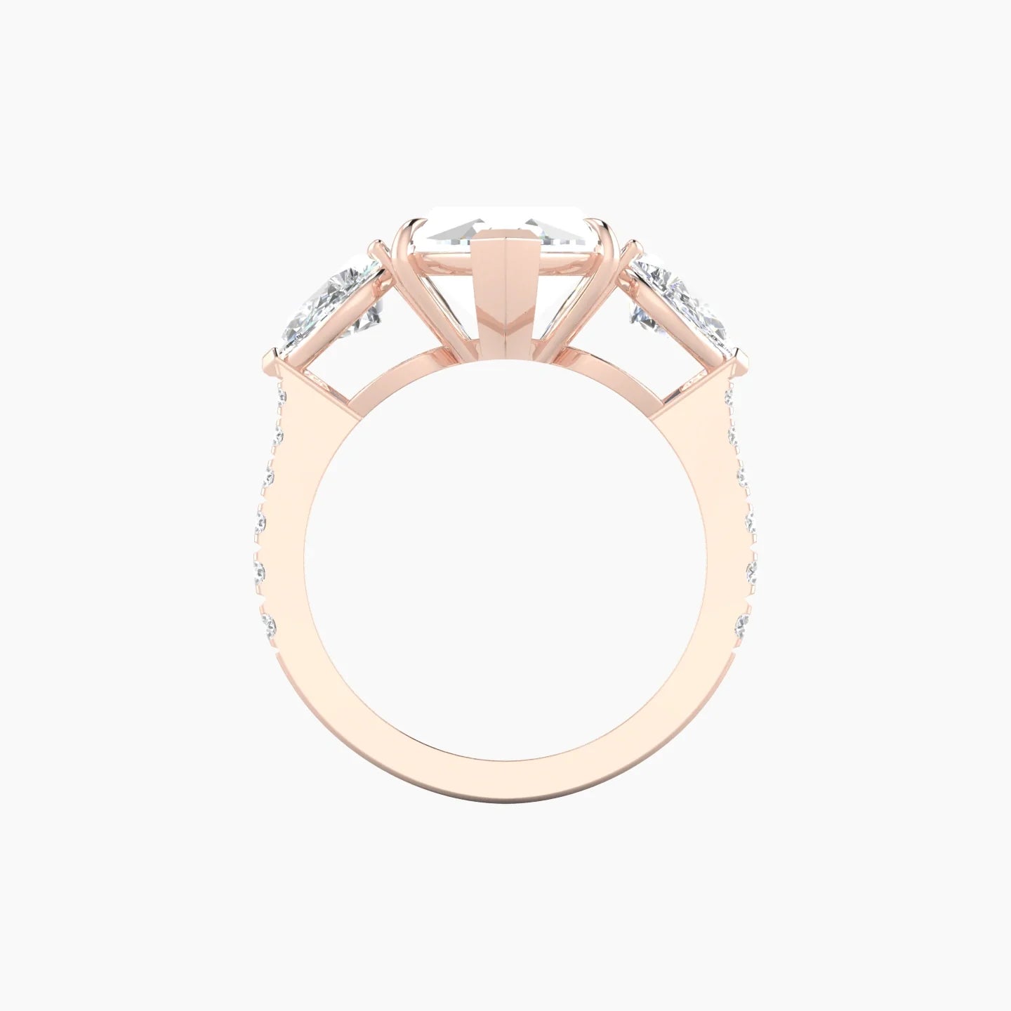 Simple Pear Trilogy with Reverse Shank | 18k Rose Gold 5 ct Marquise Cut Ring