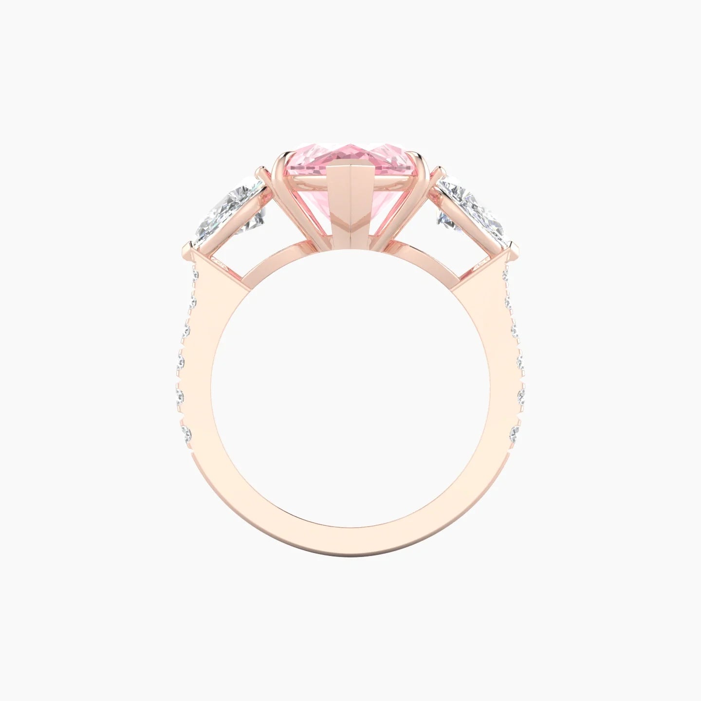 Simple Pear Trilogy with Reverse Shank | 18k Rose Gold 5 ct Marquise Cut Ring