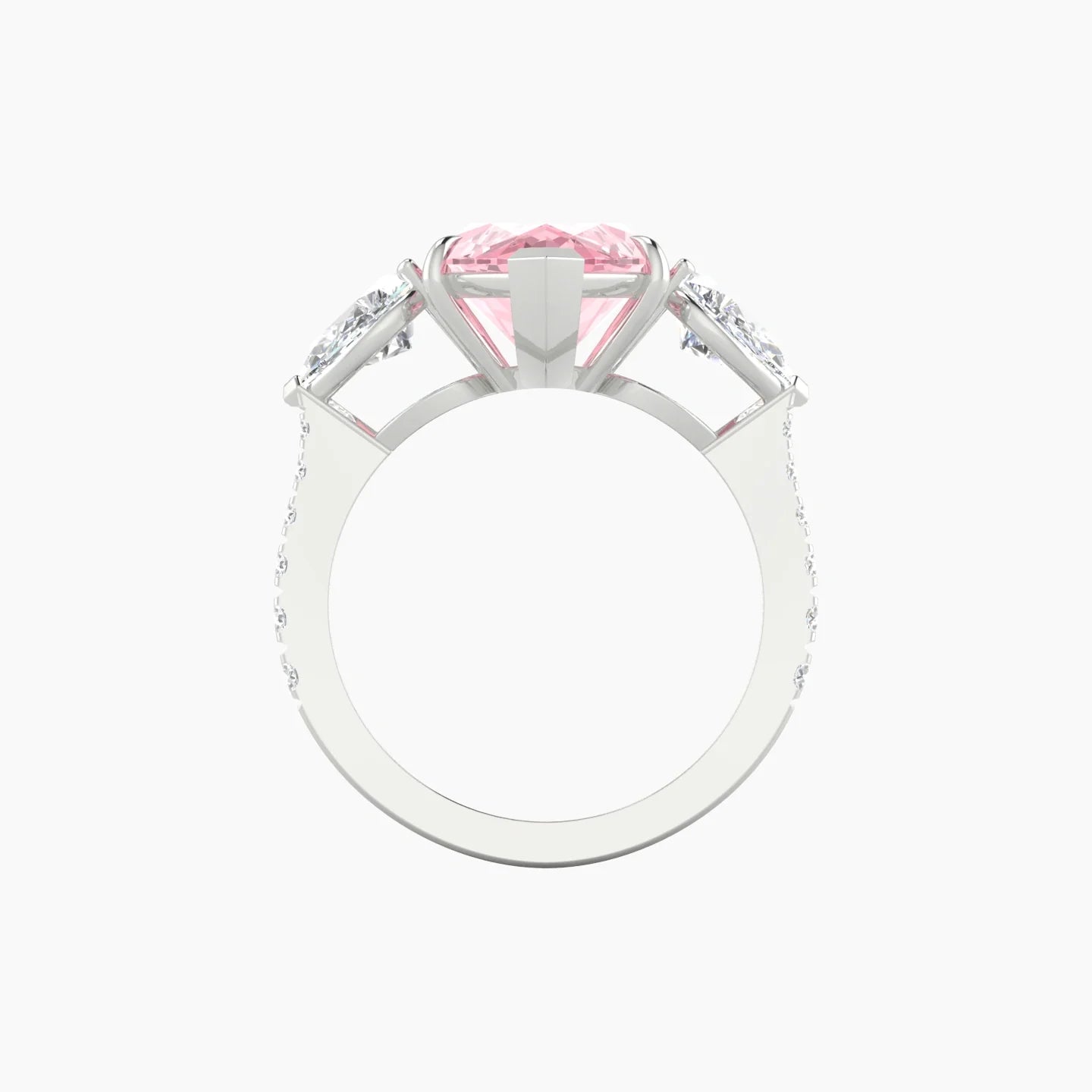 Simple Pear Trilogy with Reverse Shank | 18k White Gold 5 ct Marquise Cut Ring