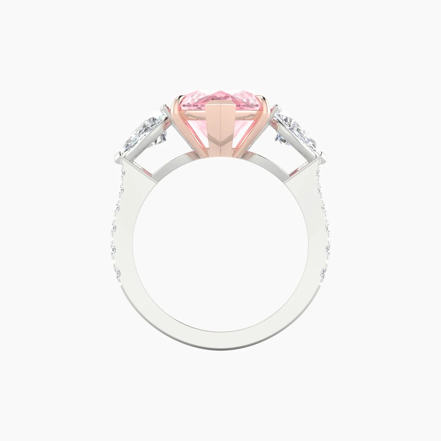 Simple Pear Trilogy with Reverse Shank | 18k White & Rose Gold 5 ct Marquise Cut Ring