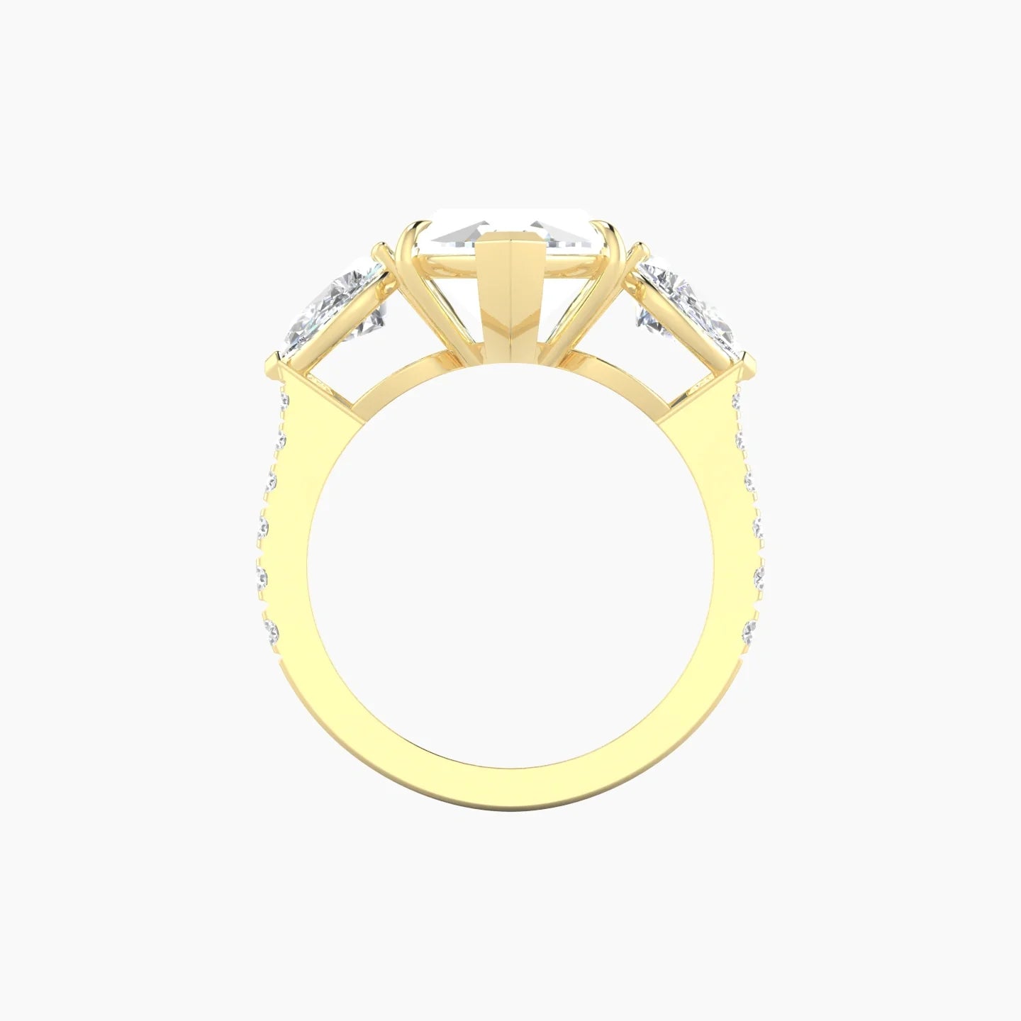 Simple Pear Trilogy with Reverse Shank | 18k Yellow Gold 5 ct Marquise Cut Ring