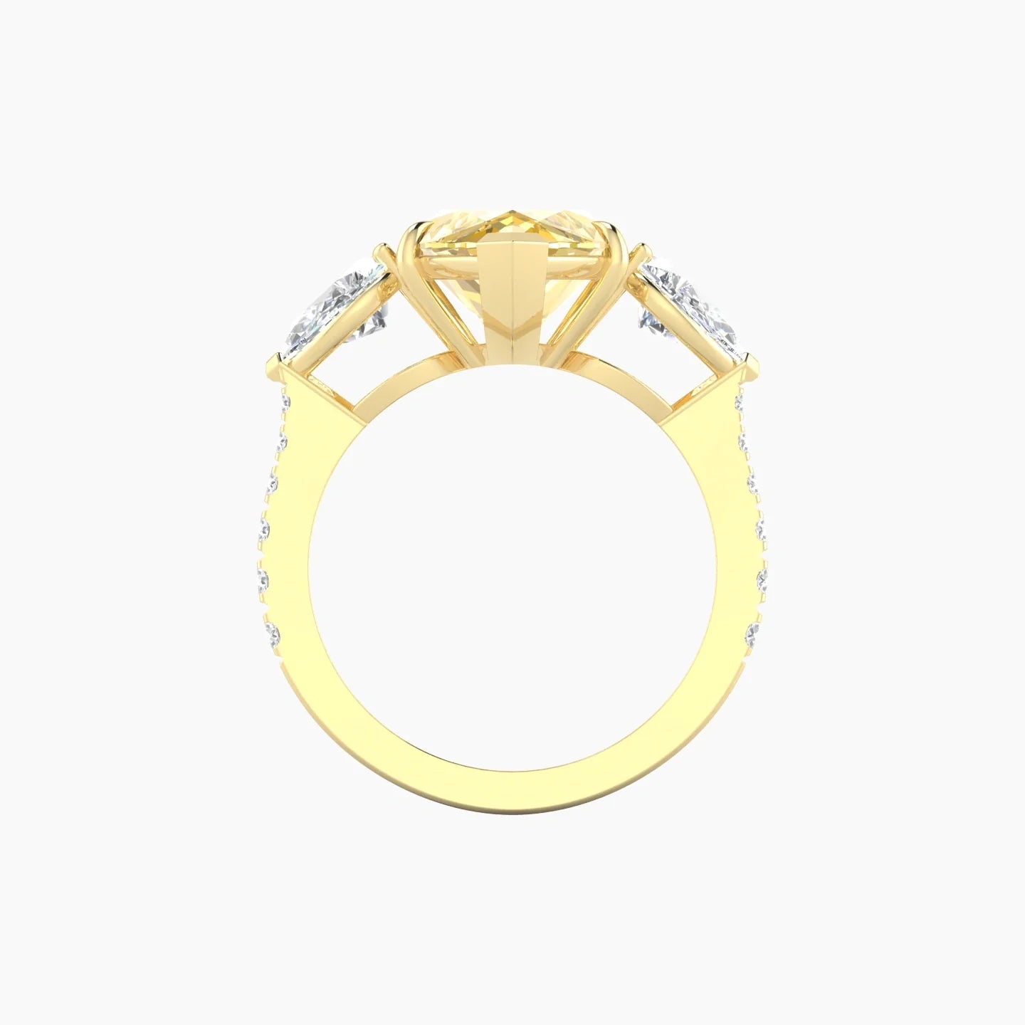 Simple Pear Trilogy with Reverse Shank | 18k Yellow Gold 5 ct Marquise Cut Ring