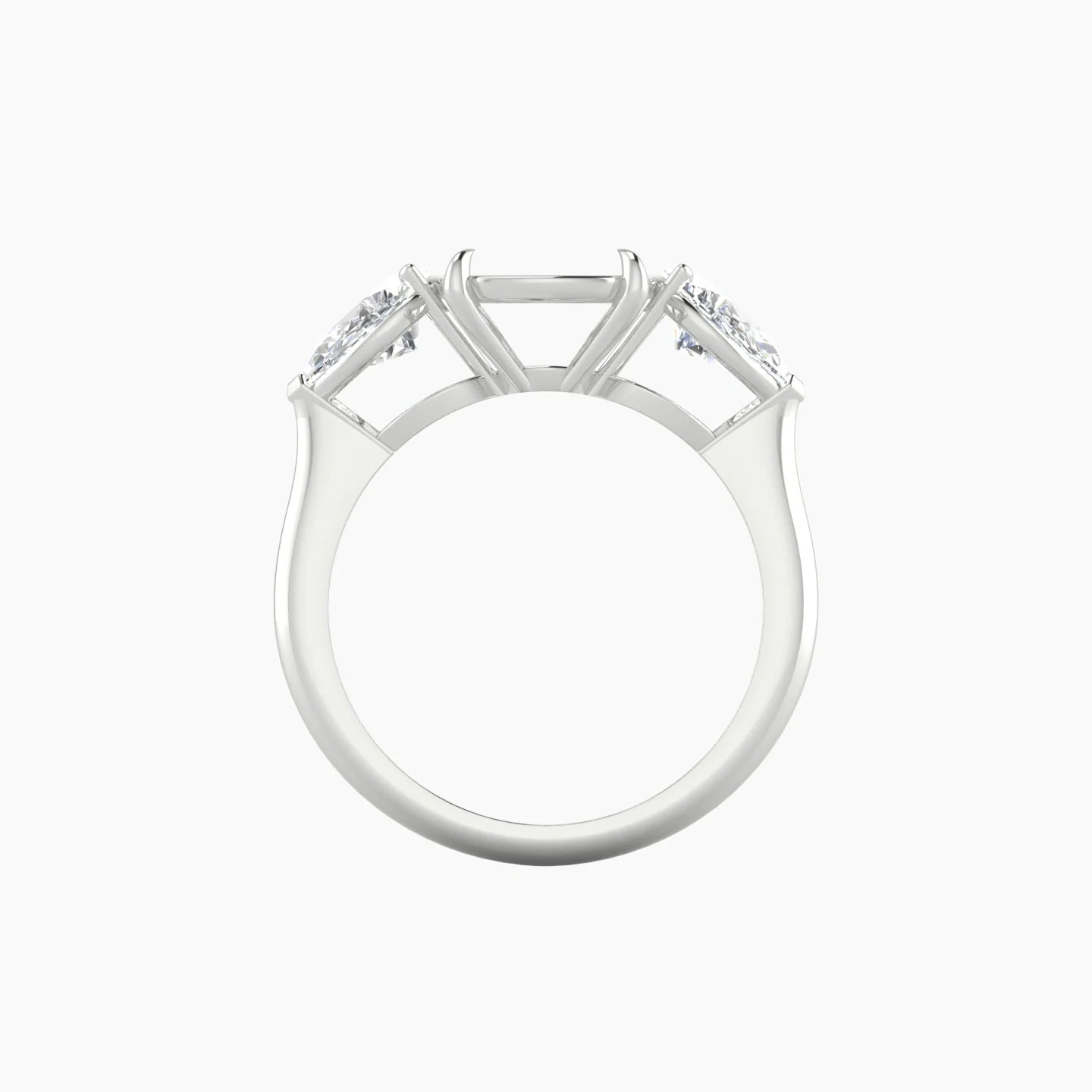 Simple Pear Trilogy | 18k White Gold 5-7.99 ct Cushion Cut Ring Setting