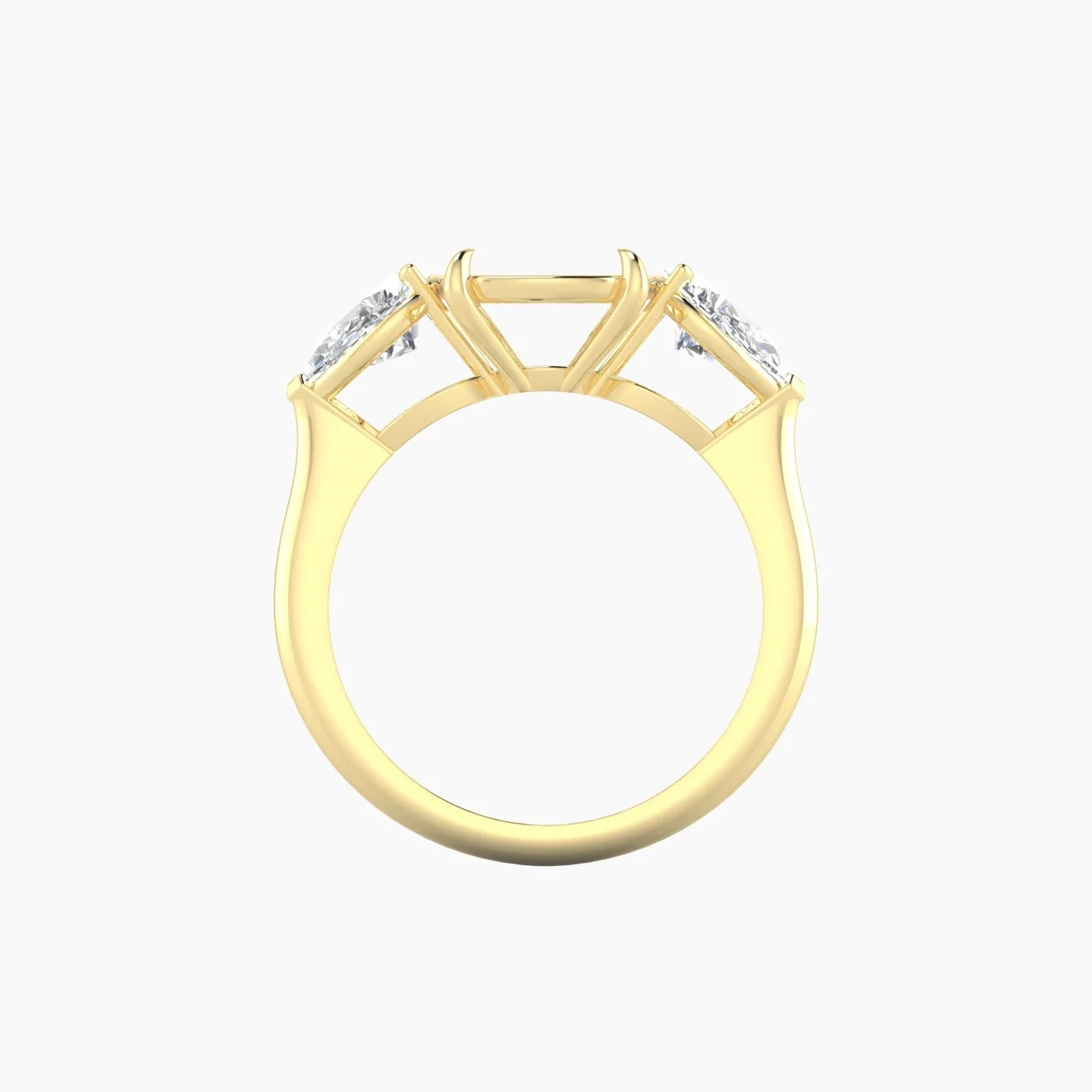 Simple Pear Trilogy | 18k Yellow Gold 5-7.99 ct Cushion Cut Ring Setting
