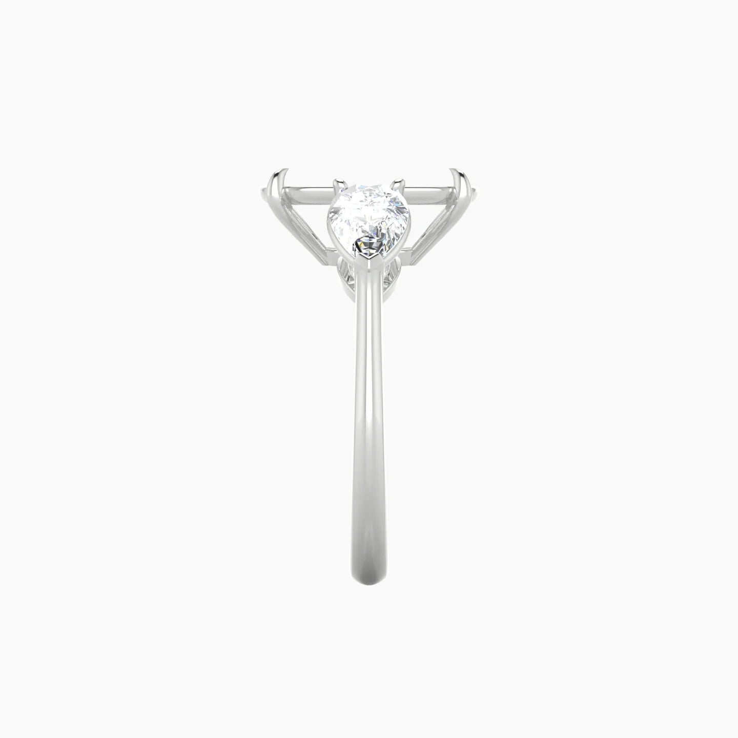 Simple Pear Trilogy | 18k White Gold 5-7.99 ct Cushion Cut Ring Setting