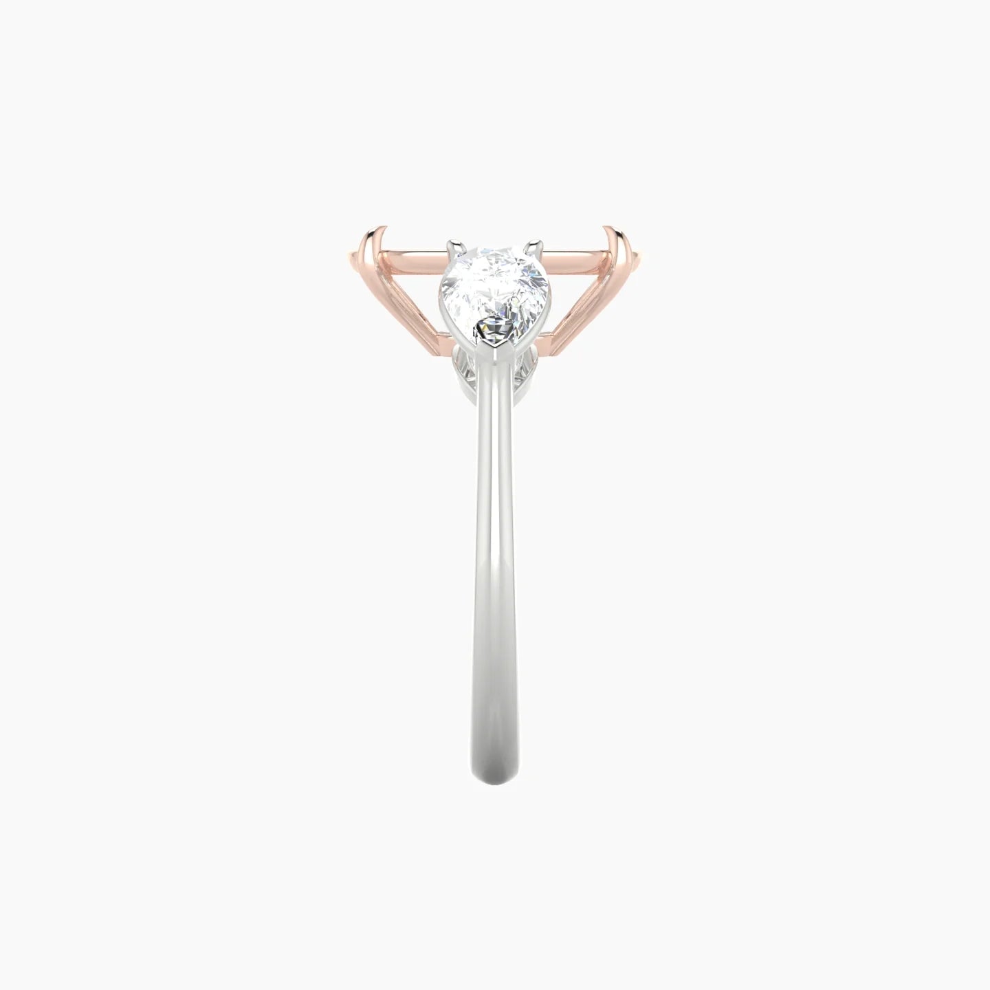 Simple Pear Trilogy | 18k White & Rose Gold 5-7.99 ct Cushion Cut Ring Setting