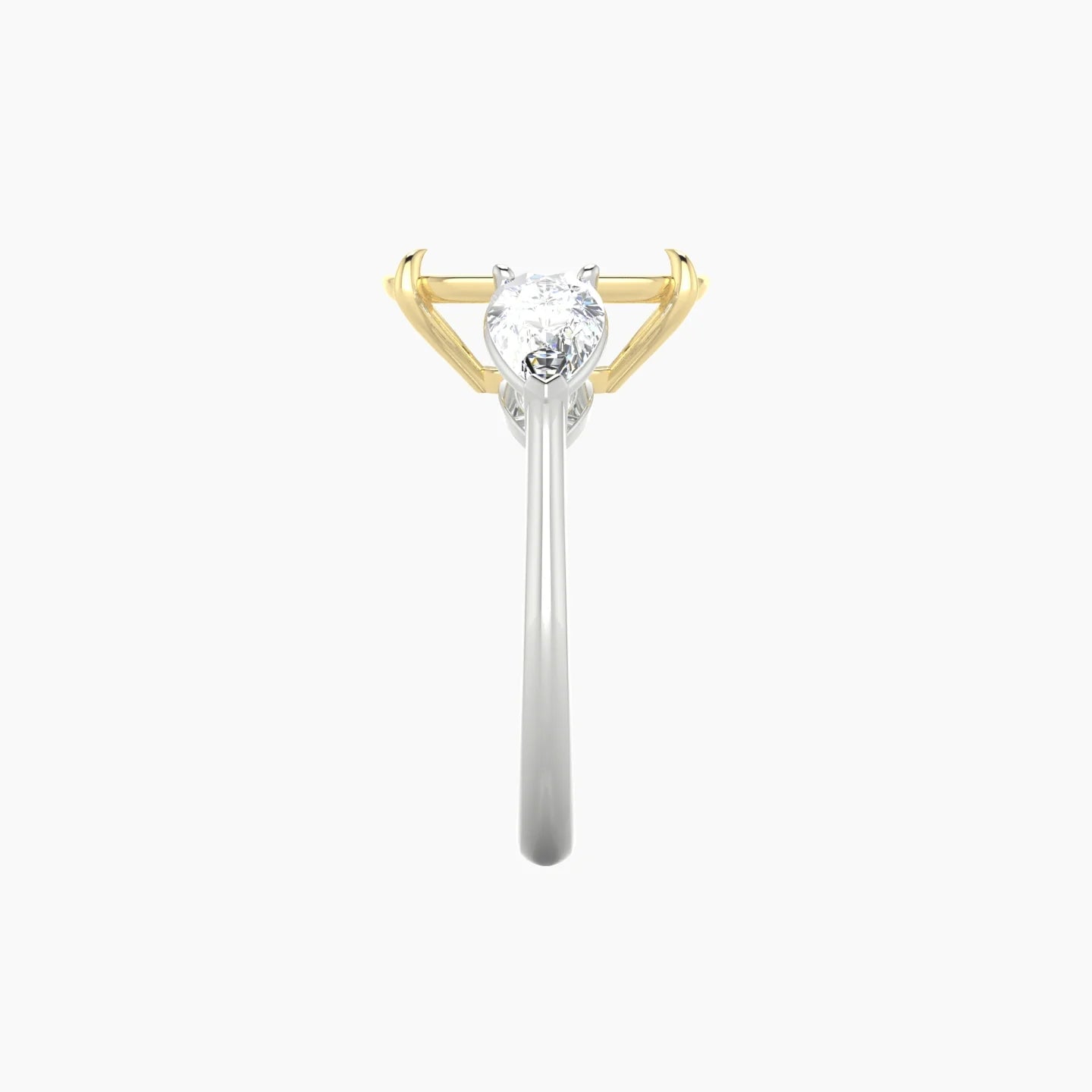 Simple Pear Trilogy | 18k White & Yellow Gold 5-7.99 ct Cushion Cut Ring Setting