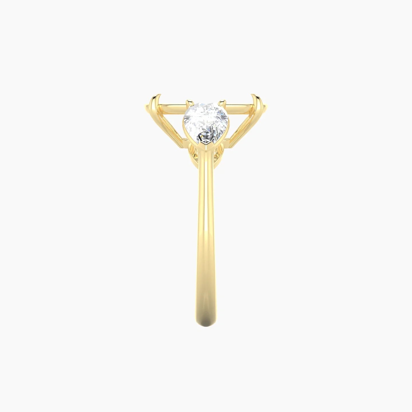 Simple Pear Trilogy | 18k Yellow Gold 5-7.99 ct Cushion Cut Ring Setting