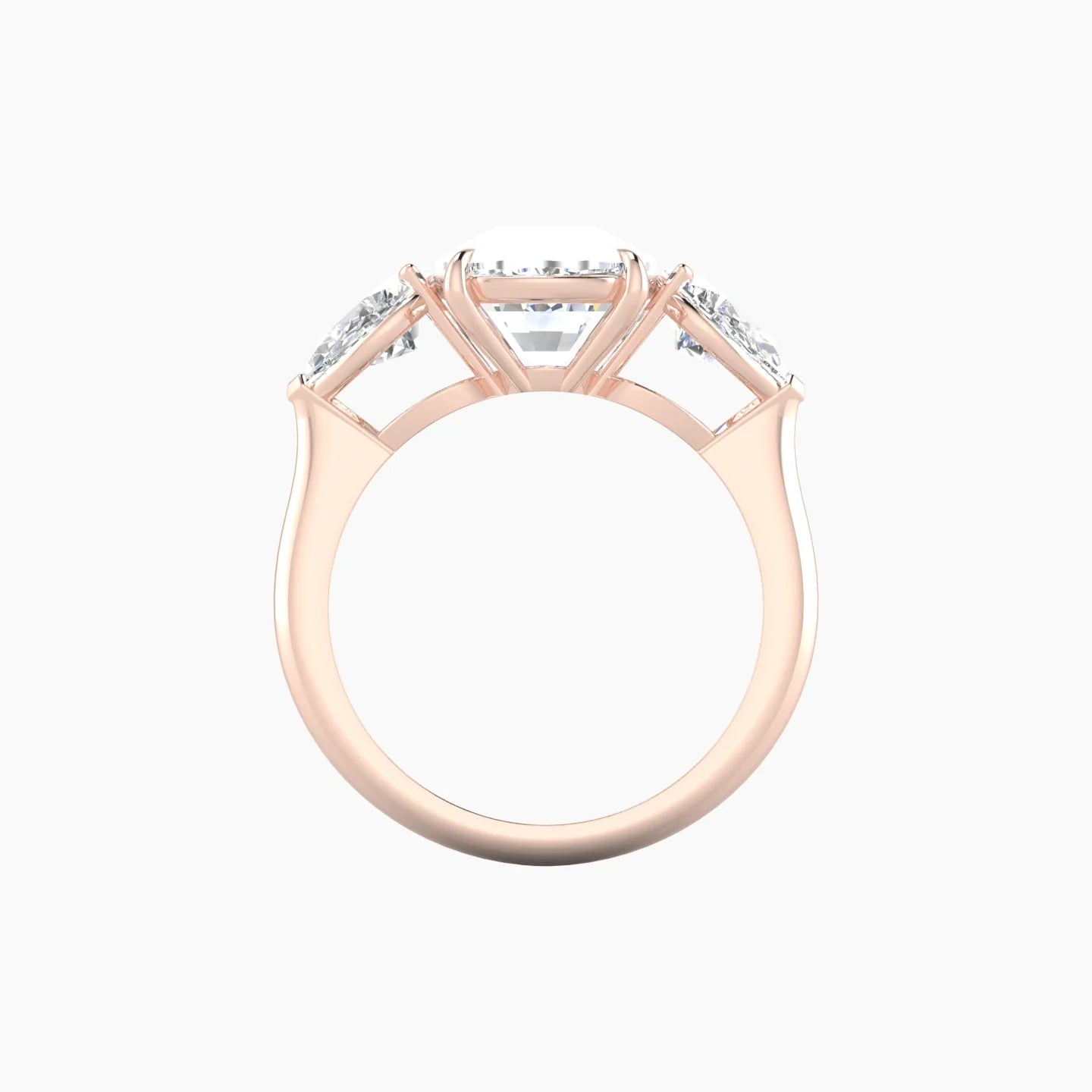 Simple Pear Trilogy | 18k Rose Gold 5 ct Cushion Cut Ring