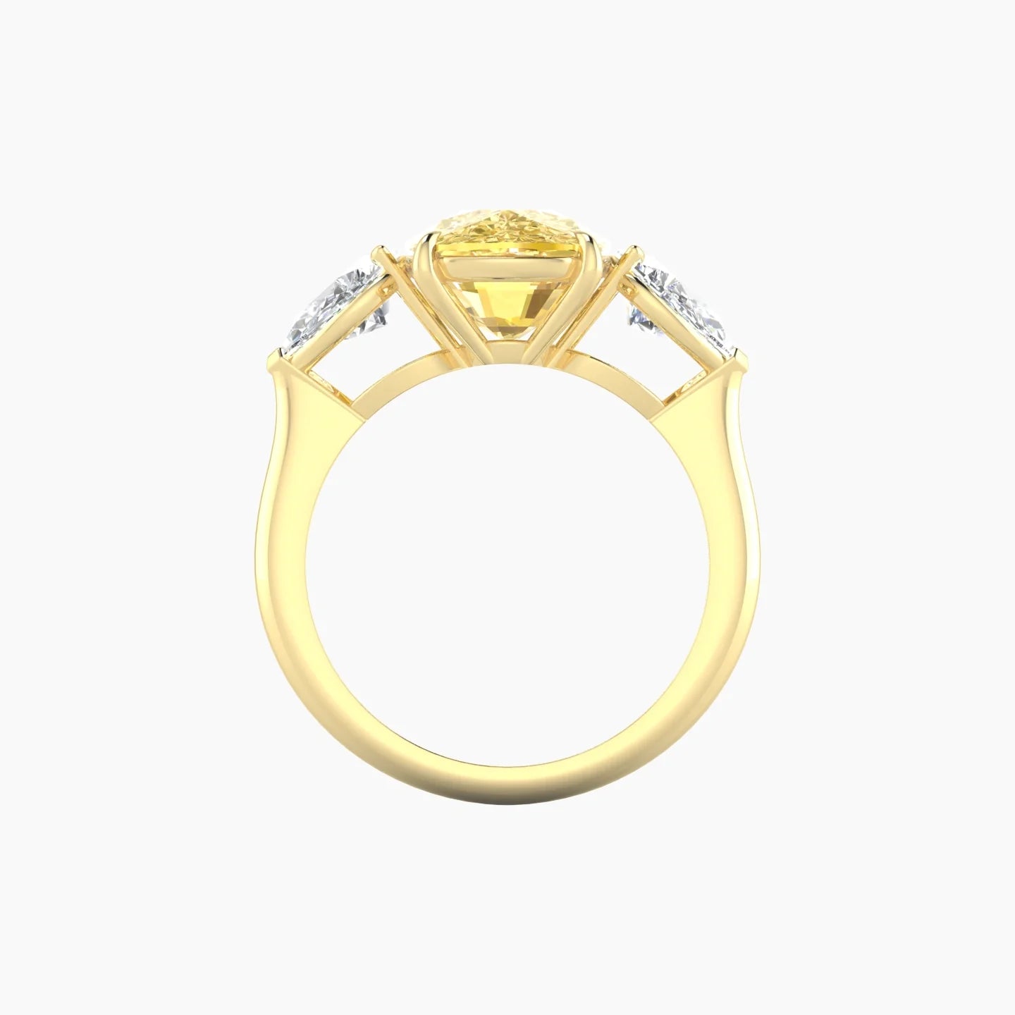 Simple Pear Trilogy | 18k Yellow Gold 5 ct Cushion Cut Ring