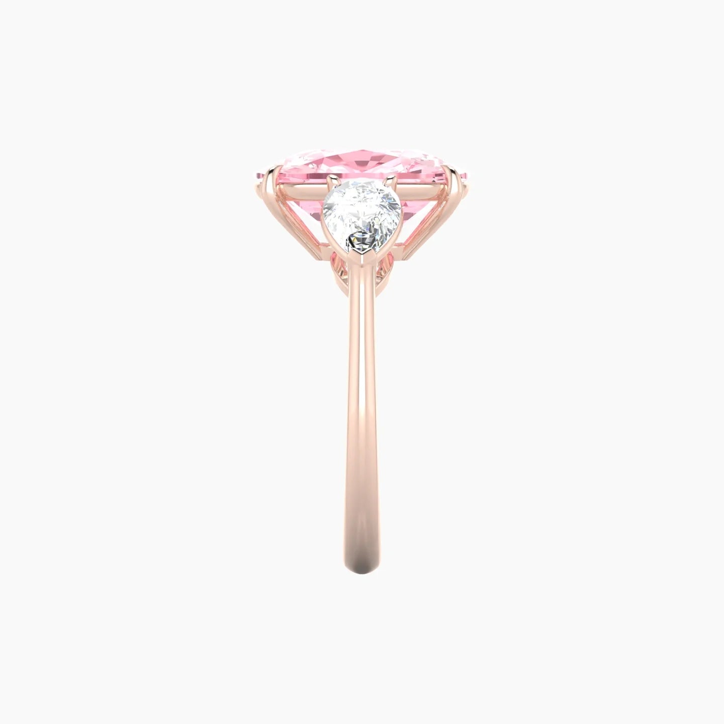 Simple Pear Trilogy | 18k Rose Gold 5 ct Cushion Cut Ring