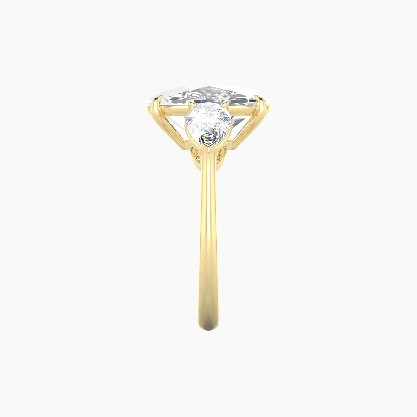 Simple Pear Trilogy | 18k Yellow Gold 5 ct Cushion Cut Ring