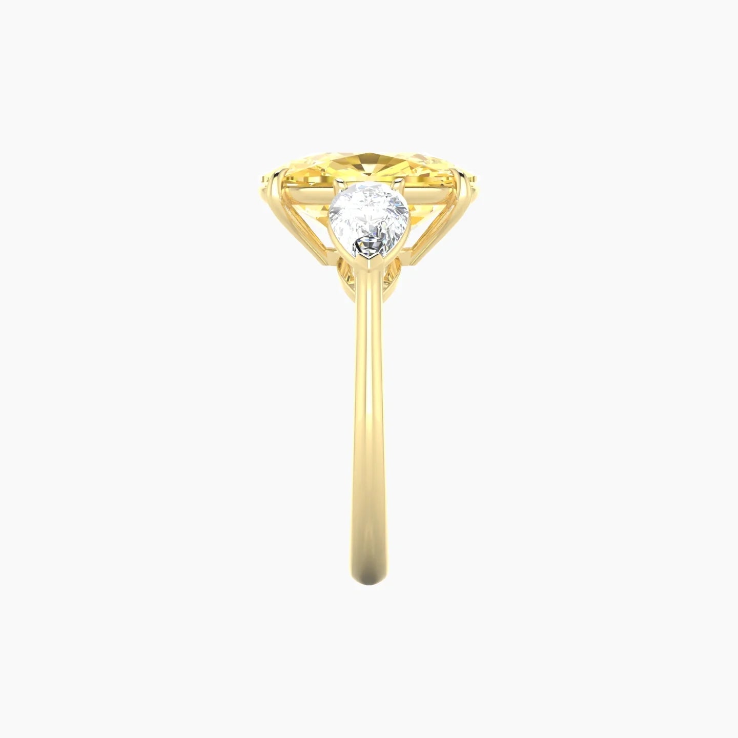 Simple Pear Trilogy | 18k Yellow Gold 5 ct Cushion Cut Ring