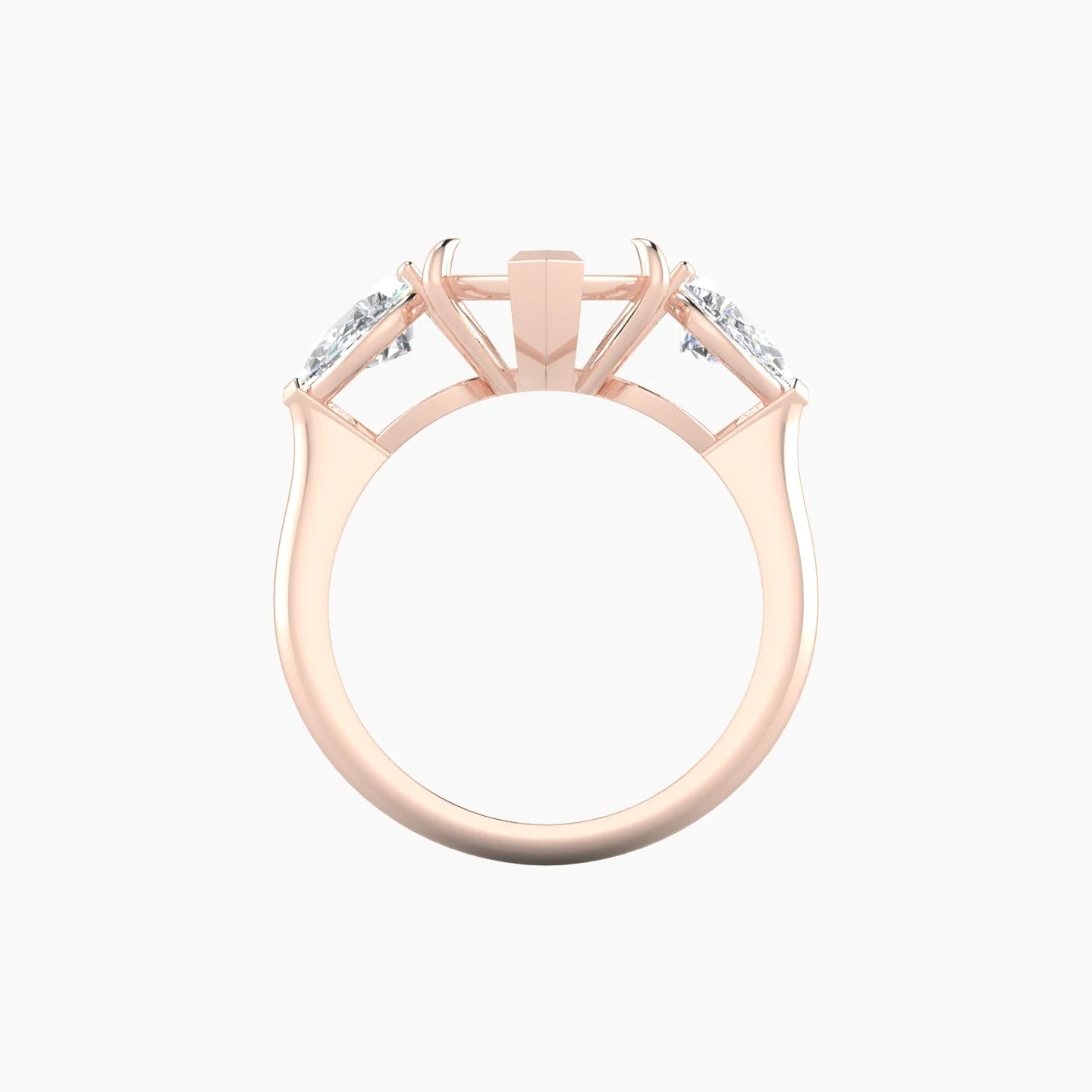 Simple Pear Trilogy | 18k Rose Gold 5-7.99 ct Marquise Cut Ring Setting