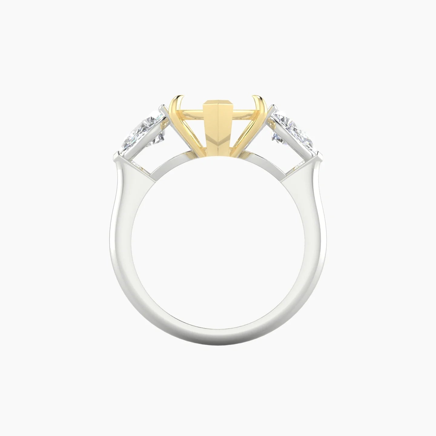 Simple Pear Trilogy | 18k White & Yellow Gold 5-7.99 ct Marquise Cut Ring Setting