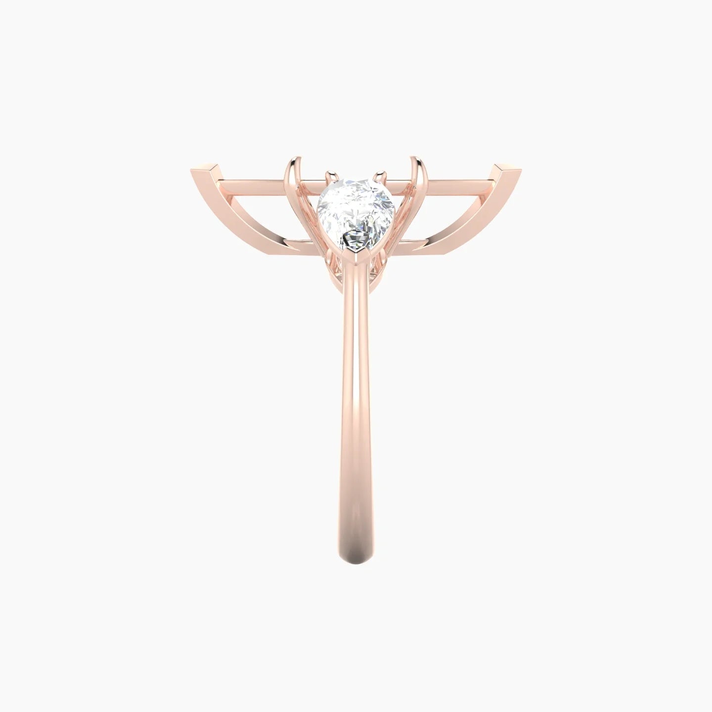Simple Pear Trilogy | 18k Rose Gold 5-7.99 ct Marquise Cut Ring Setting