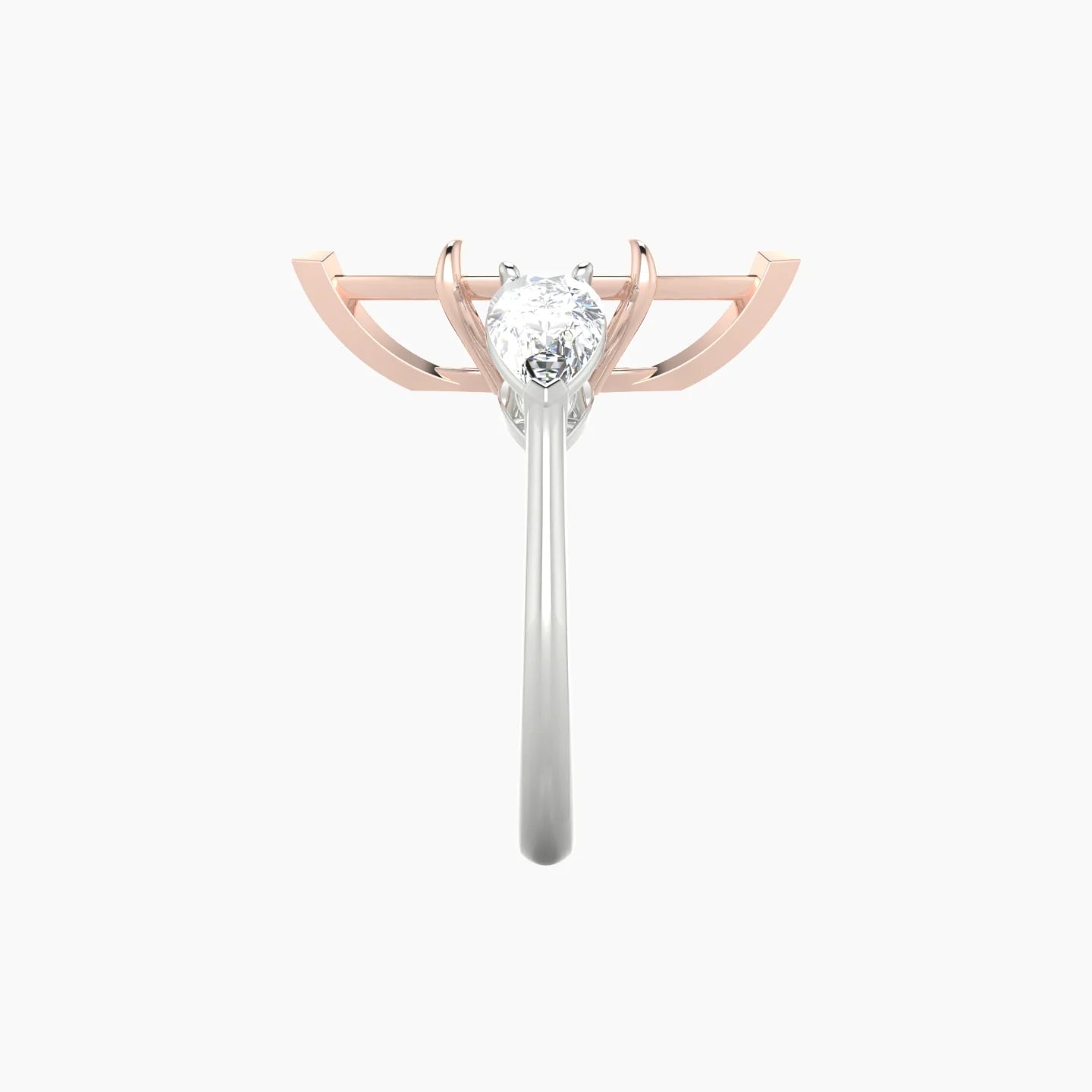 Simple Pear Trilogy | 18k White & Rose Gold 5-7.99 ct Marquise Cut Ring Setting