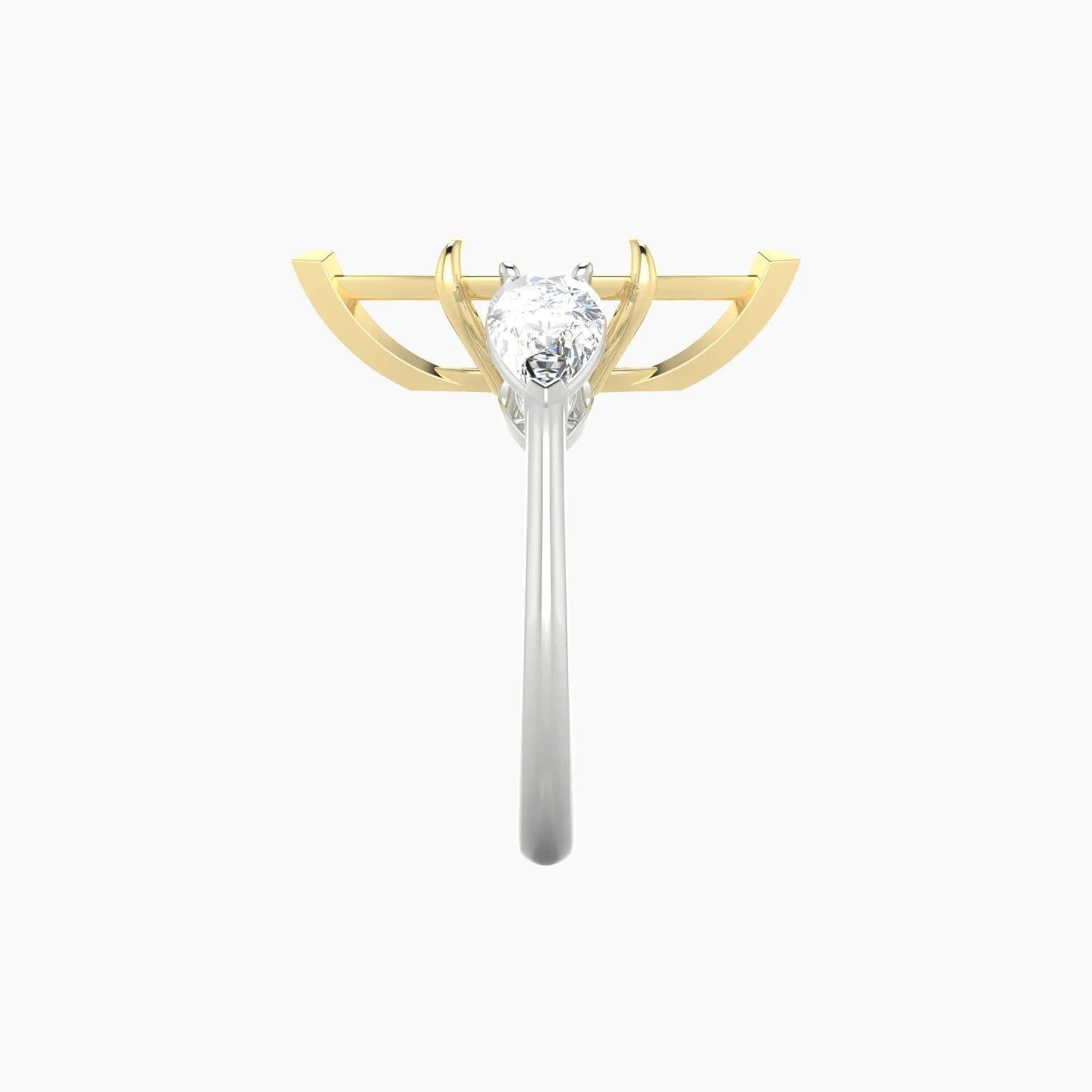 Simple Pear Trilogy | 18k White & Yellow Gold 5-7.99 ct Marquise Cut Ring Setting