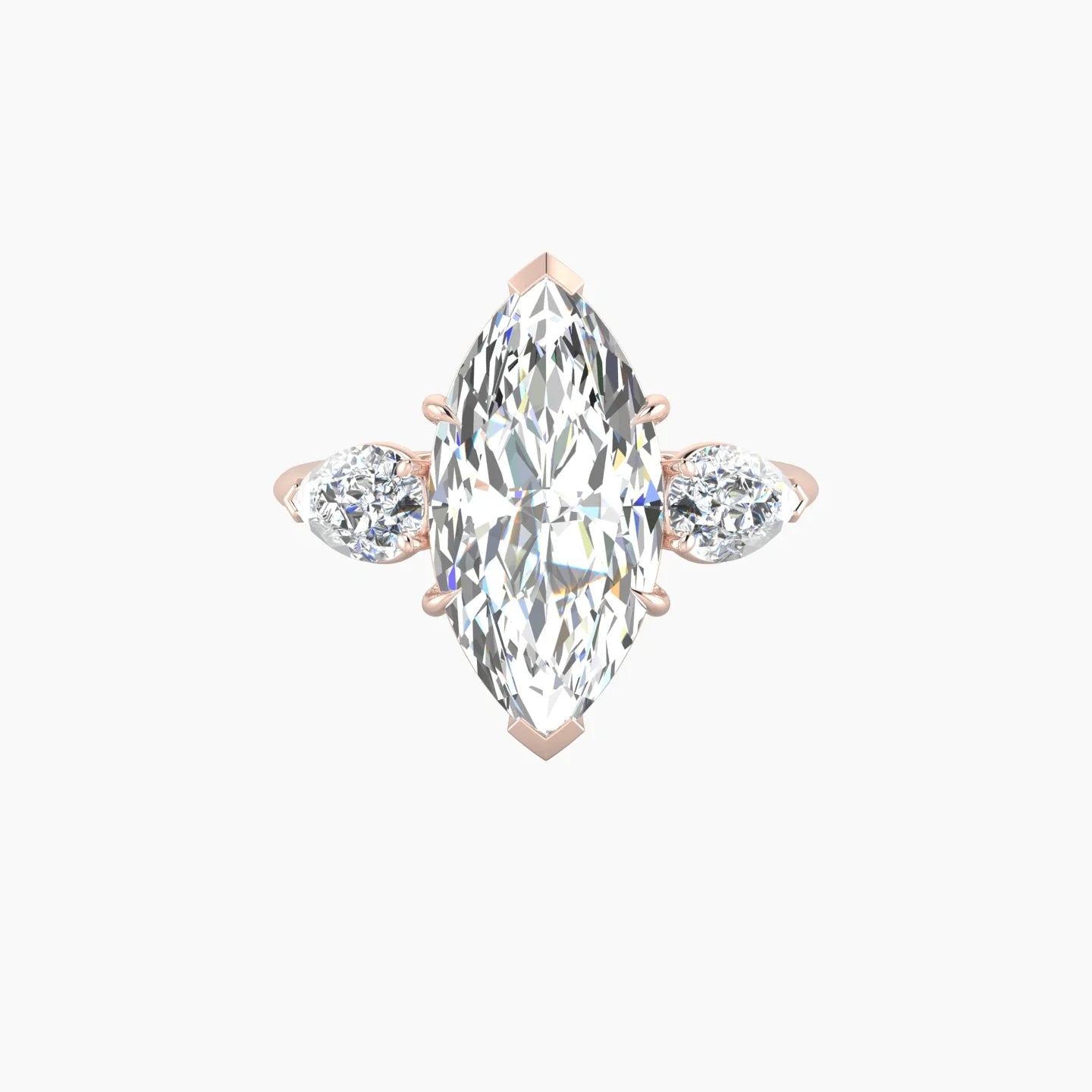Simple Pear Trilogy | 18k Rose Gold 5 ct Marquise Cut Ring