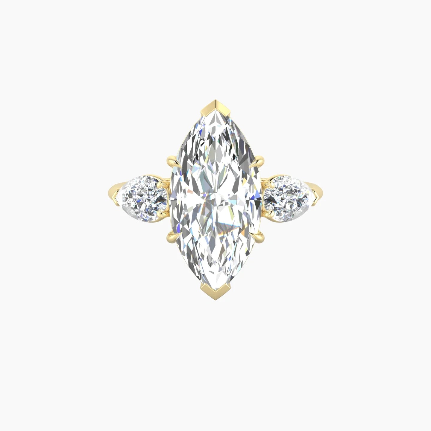 Simple Pear Trilogy | 18k Yellow Gold 5 ct Marquise Cut Ring