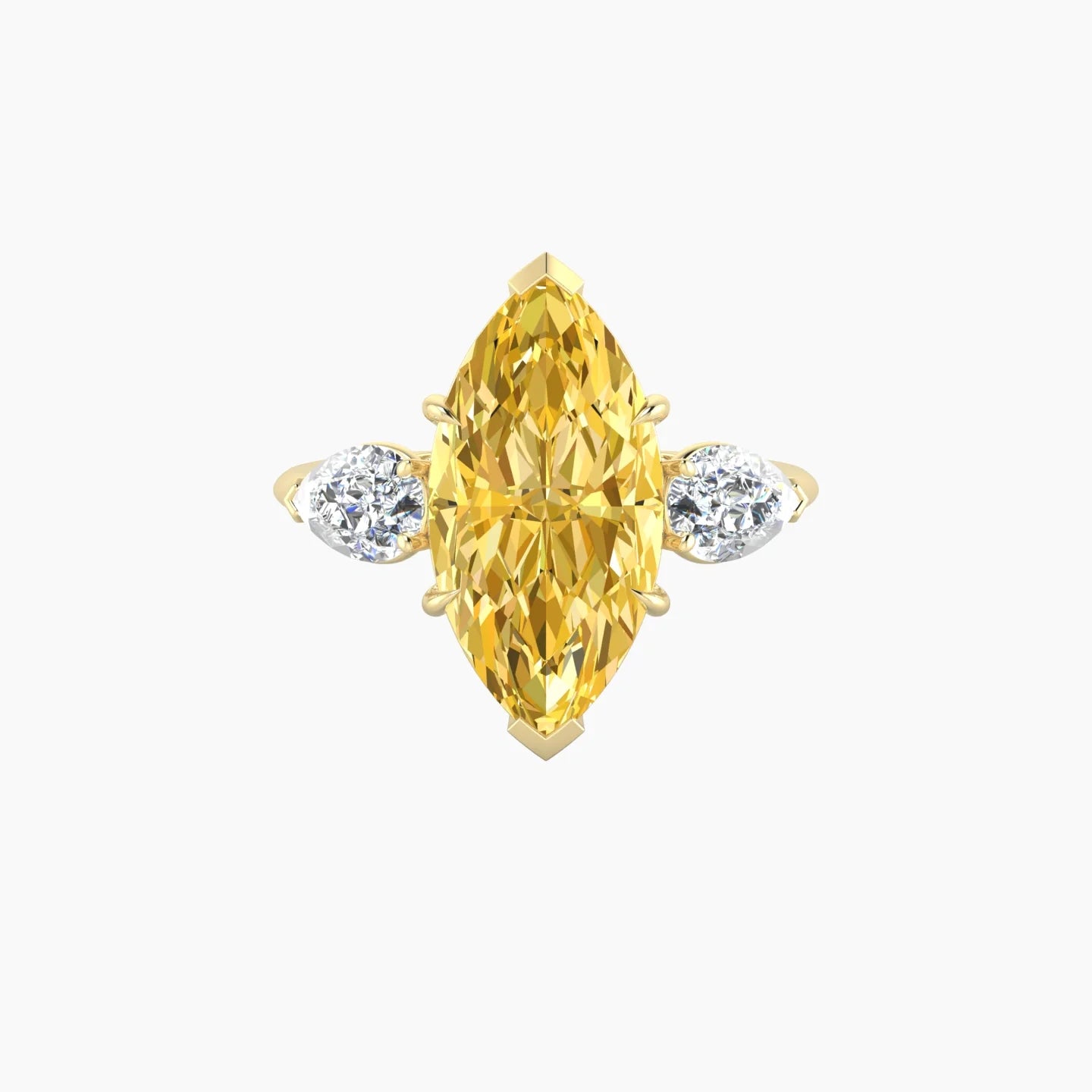 Simple Pear Trilogy | 18k Yellow Gold 5 ct Marquise Cut Ring