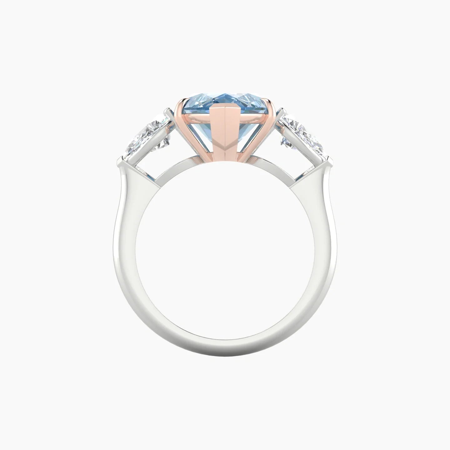 Simple Pear Trilogy | 18k White & Rose Gold 5 ct Marquise Cut Ring