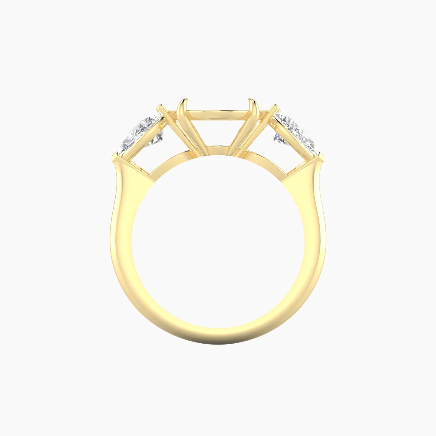 Simple Pear Trilogy | 18k Yellow Gold 5-7.99 ct Oval Cut Ring Setting
