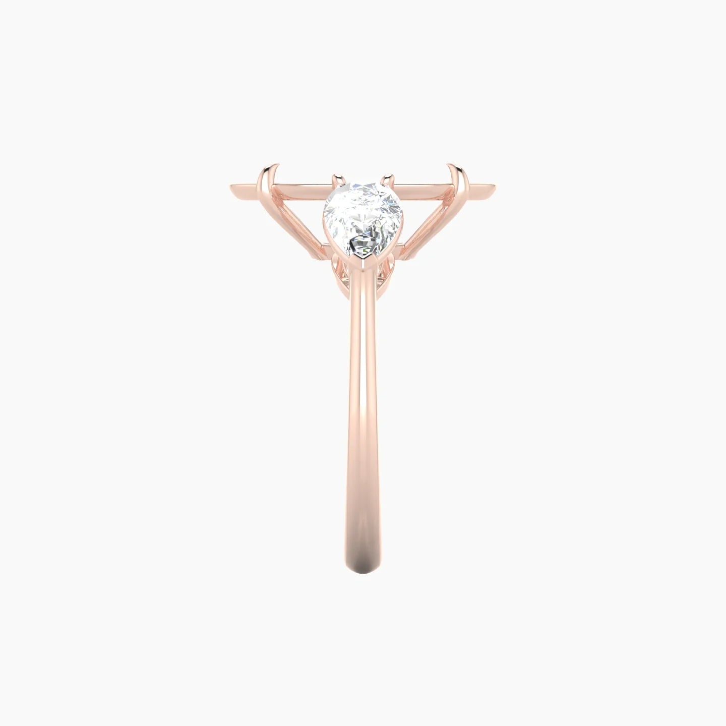 Simple Pear Trilogy | 18k Rose Gold 5-7.99 ct Oval Cut Ring Setting