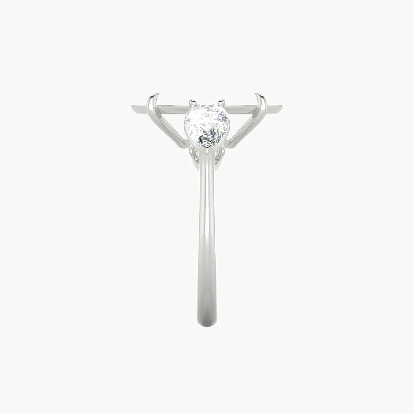 Simple Pear Trilogy | 18k White Gold 5-7.99 ct Oval Cut Ring Setting