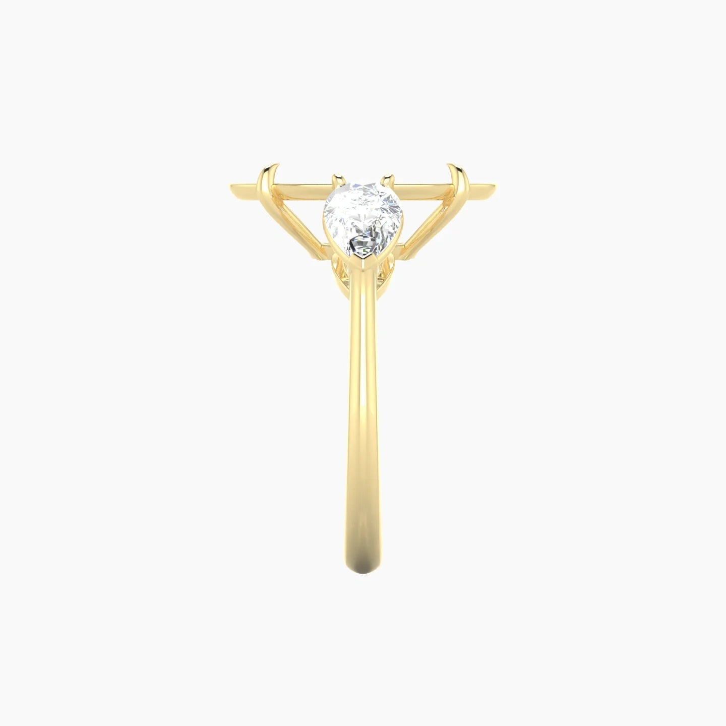Simple Pear Trilogy | 18k Yellow Gold 5-7.99 ct Oval Cut Ring Setting
