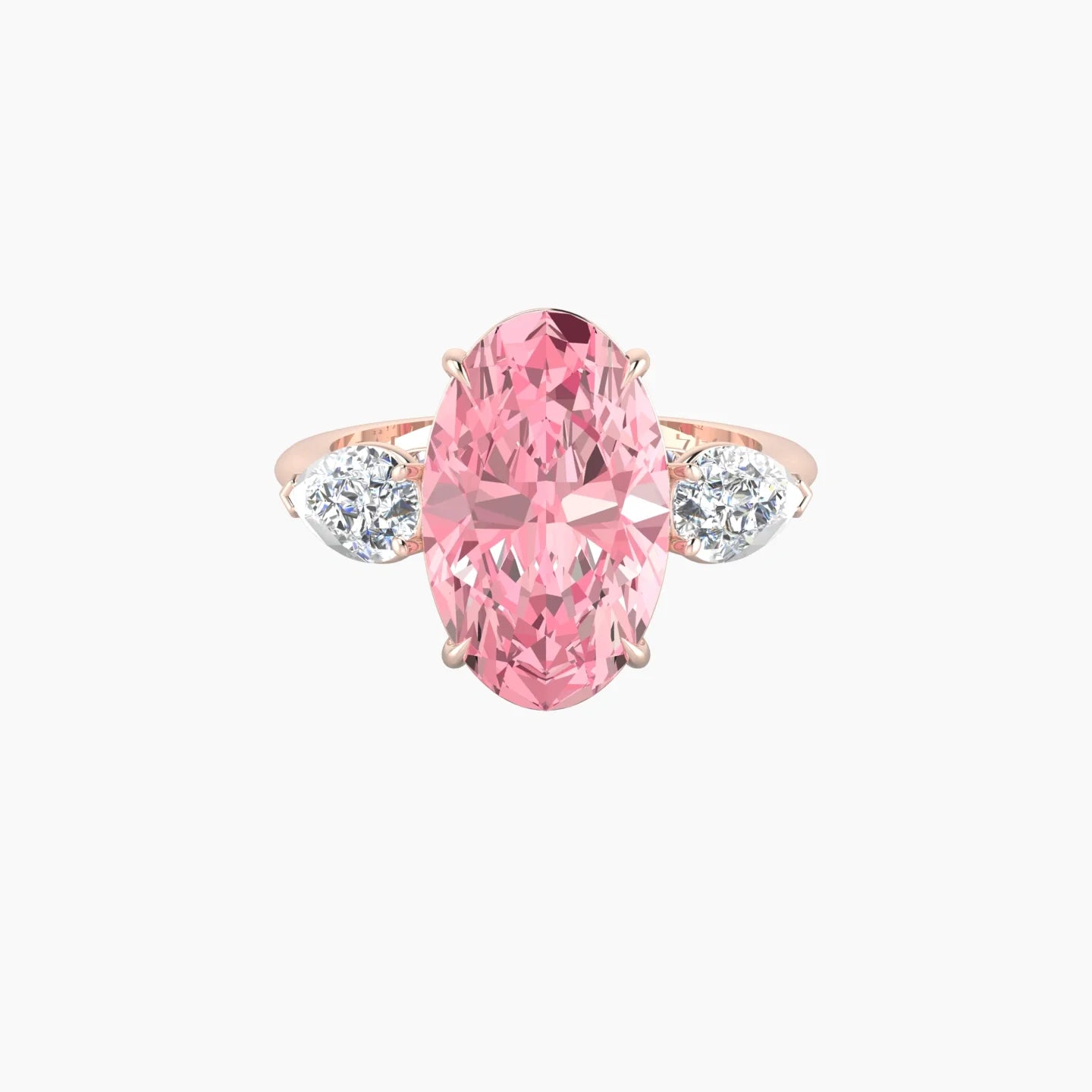 Simple Pear Trilogy | 18k Rose Gold 5 ct Oval Cut Ring
