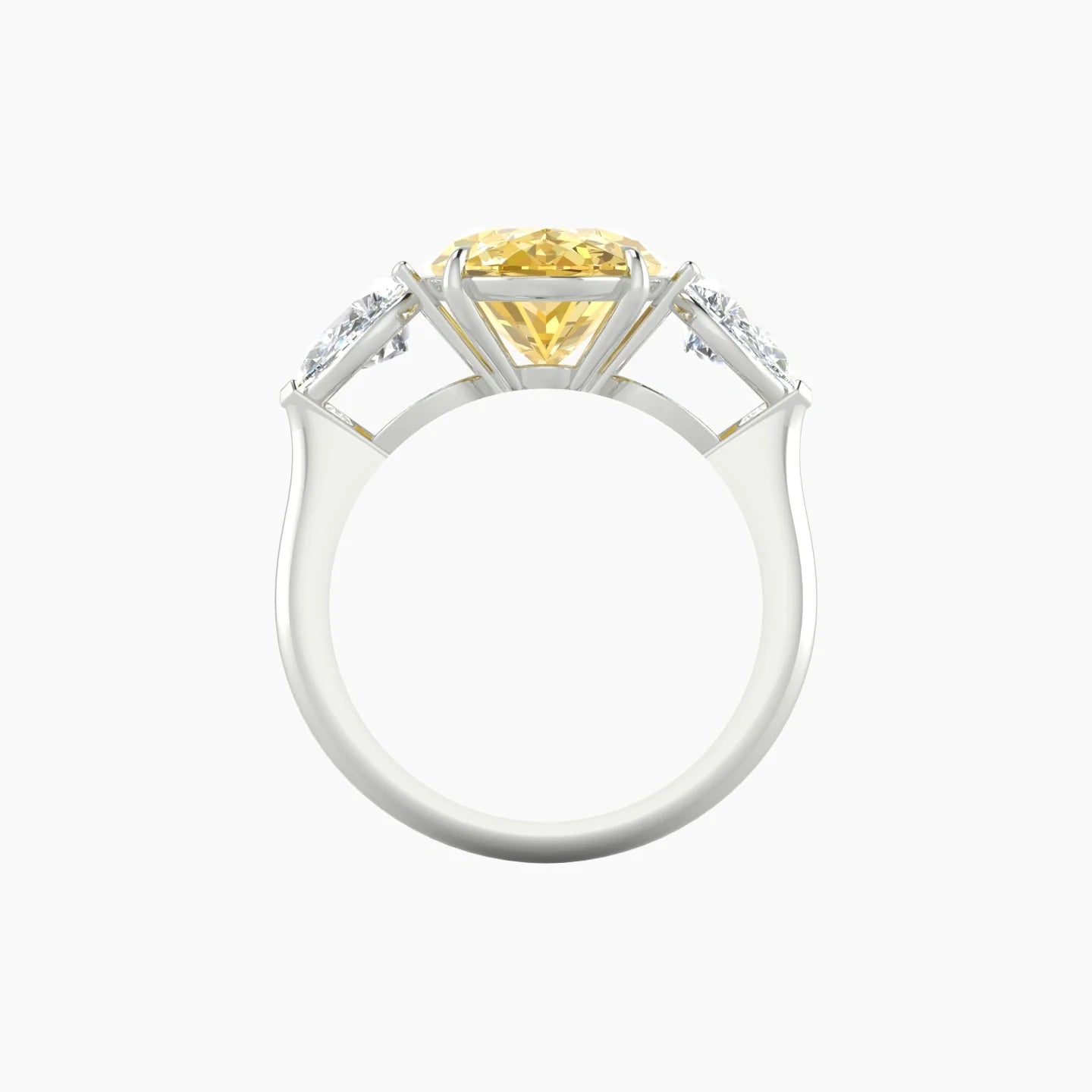 Simple Pear Trilogy | 18k White Gold 5 ct Oval Cut Ring
