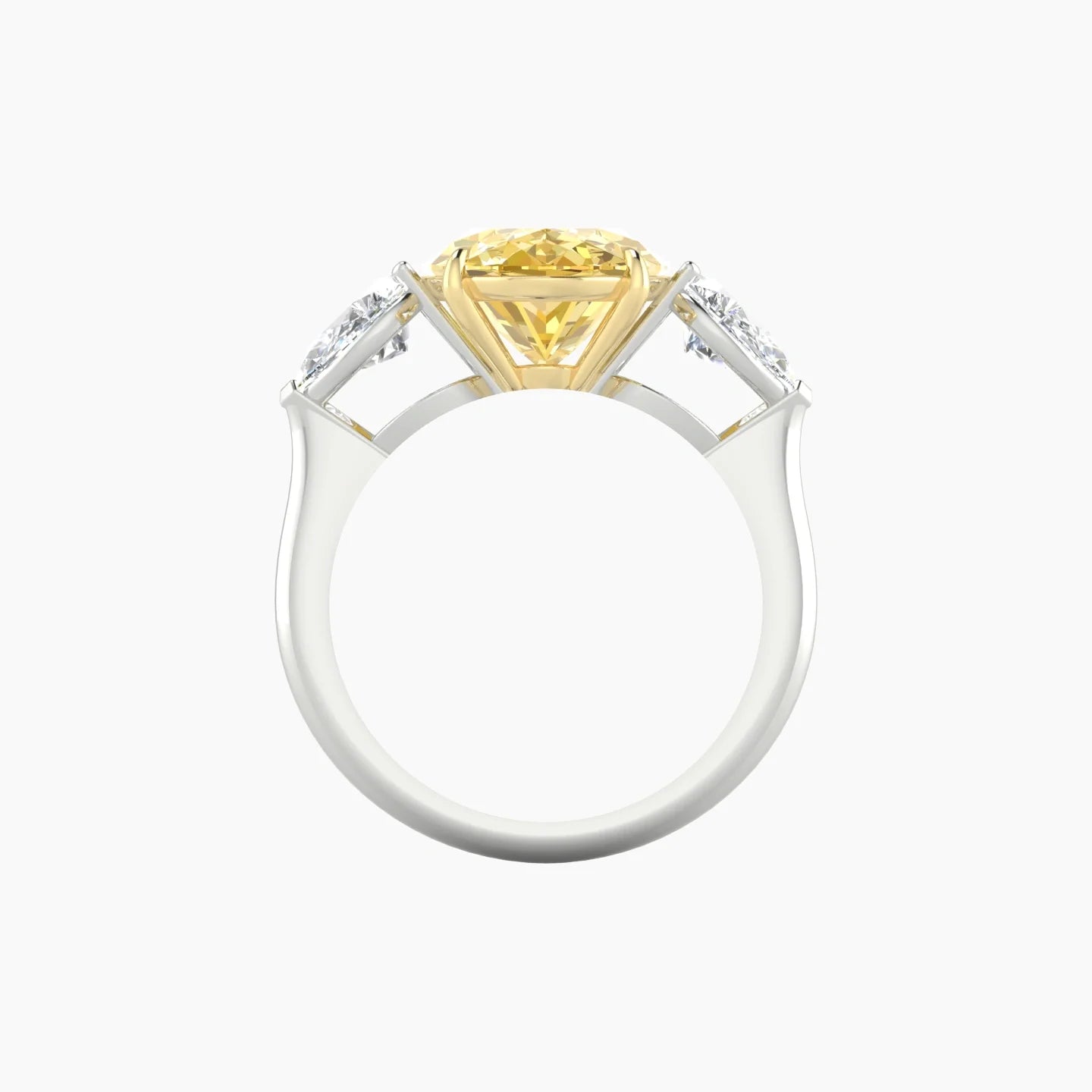 Simple Pear Trilogy | 18k White & Yellow Gold 5 ct Oval Cut Ring