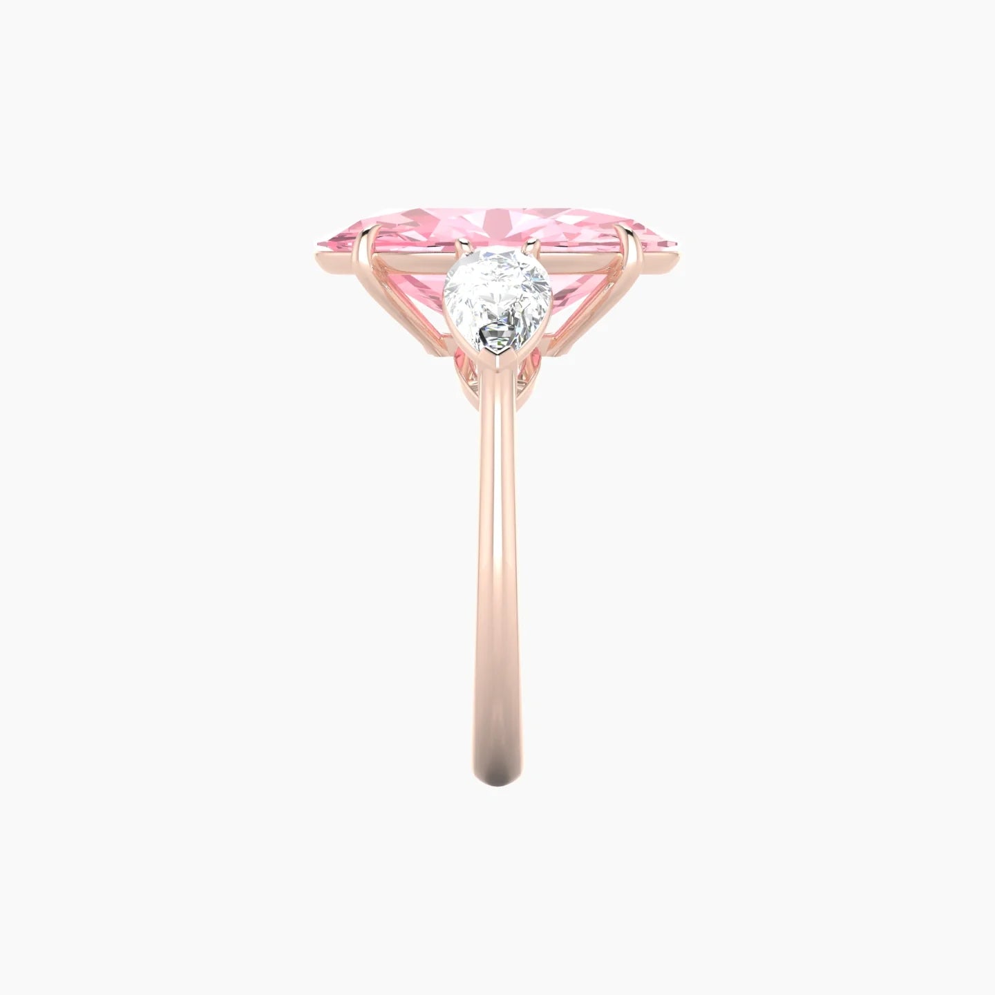 Simple Pear Trilogy | 18k Rose Gold 5 ct Oval Cut Ring