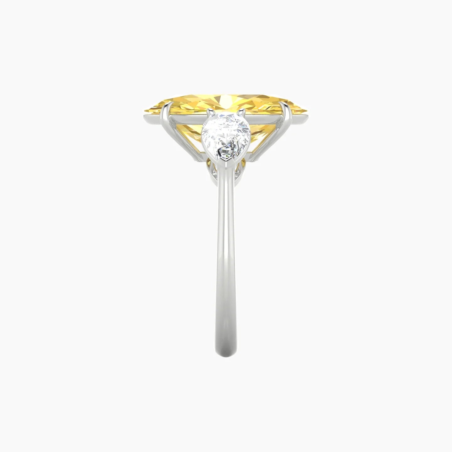 Simple Pear Trilogy | 18k White Gold 5 ct Oval Cut Ring
