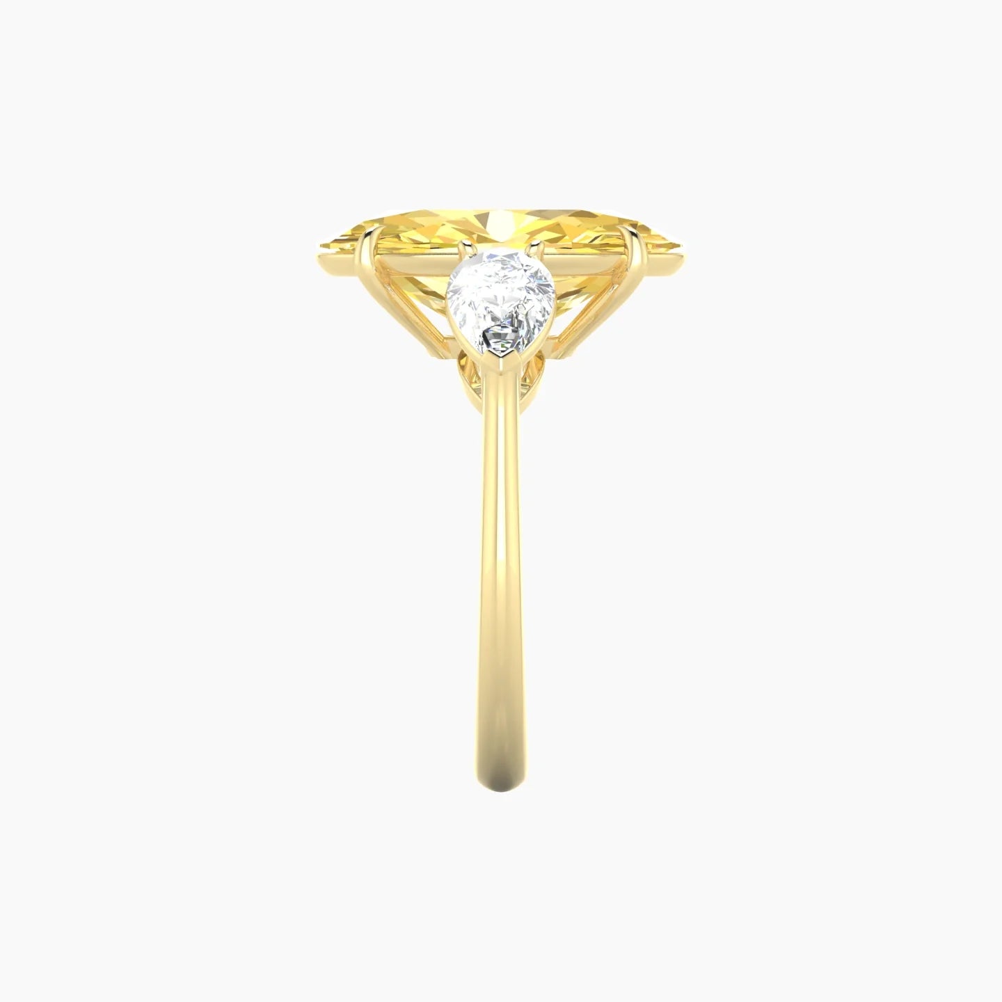 Simple Pear Trilogy | 18k Yellow Gold 5 ct Oval Cut Ring