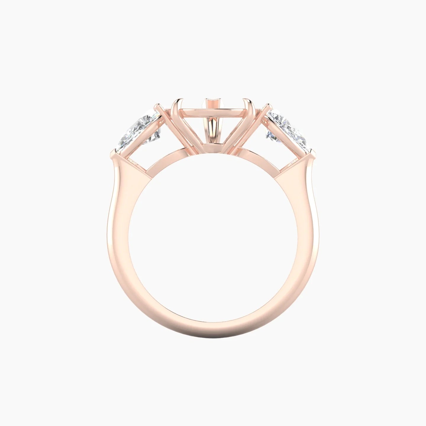 Simple Pear Trilogy | 18k Rose Gold 5-7.99 ct Pear Cut Ring Setting
