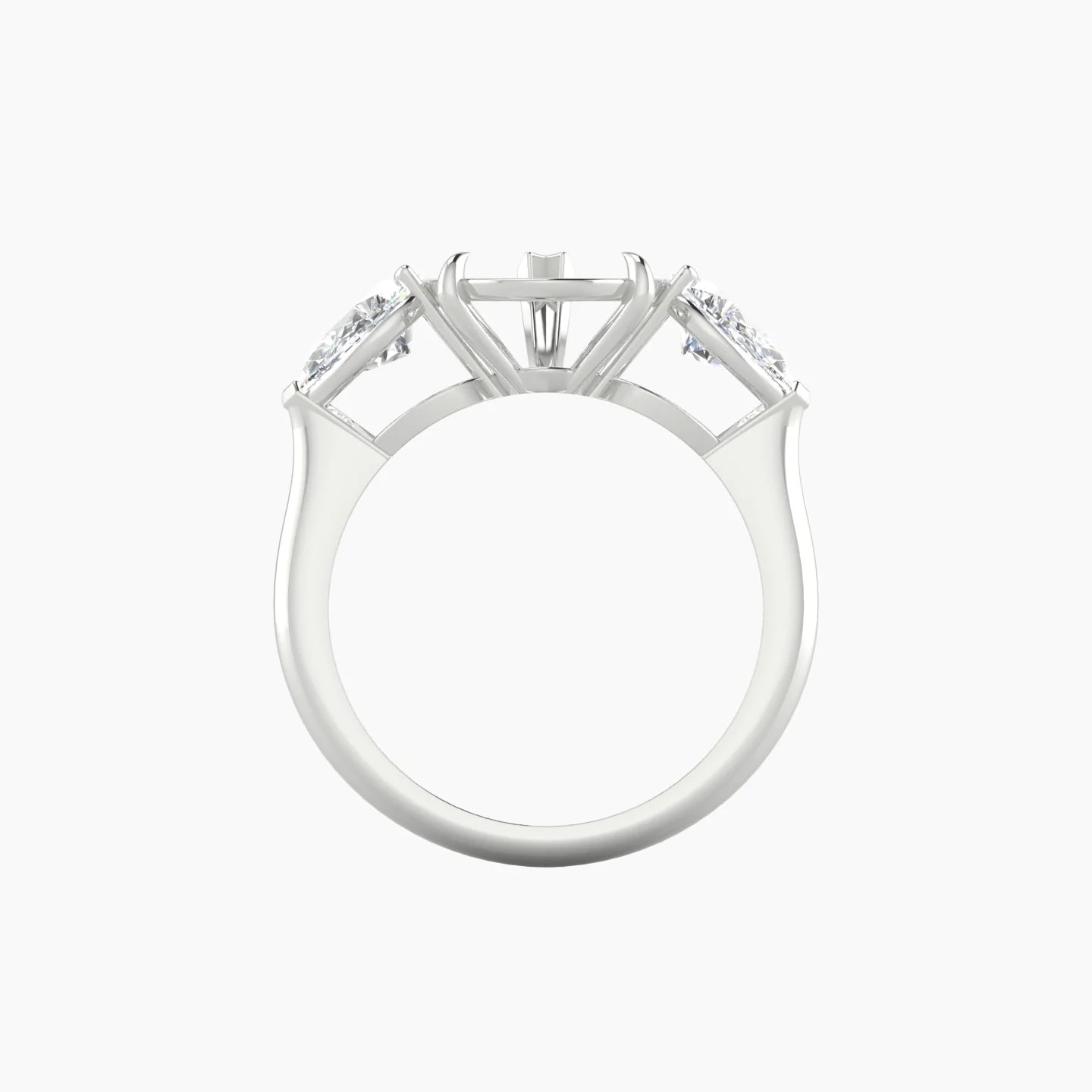 Simple Pear Trilogy | 18k White Gold 5-7.99 ct Pear Cut Ring Setting