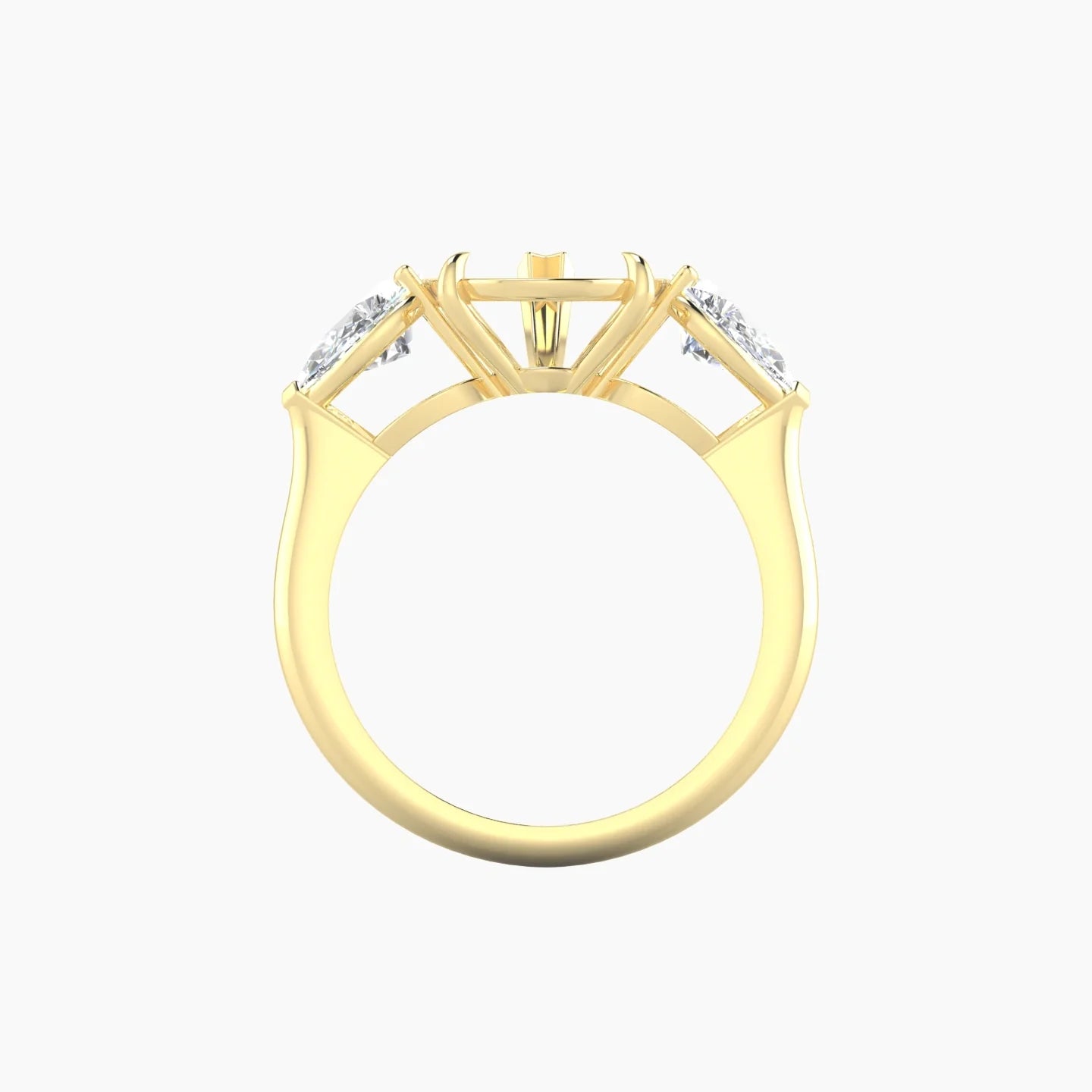 Simple Pear Trilogy | 18k Yellow Gold 5-7.99 ct Pear Cut Ring Setting