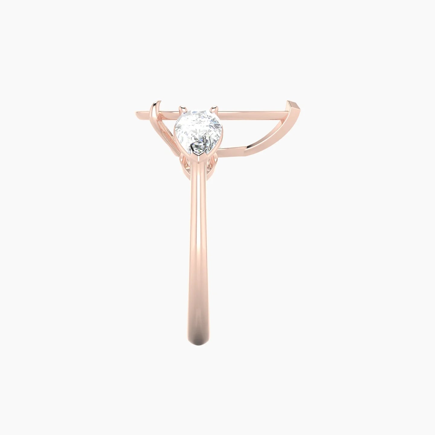 Simple Pear Trilogy | 18k Rose Gold 5-7.99 ct Pear Cut Ring Setting