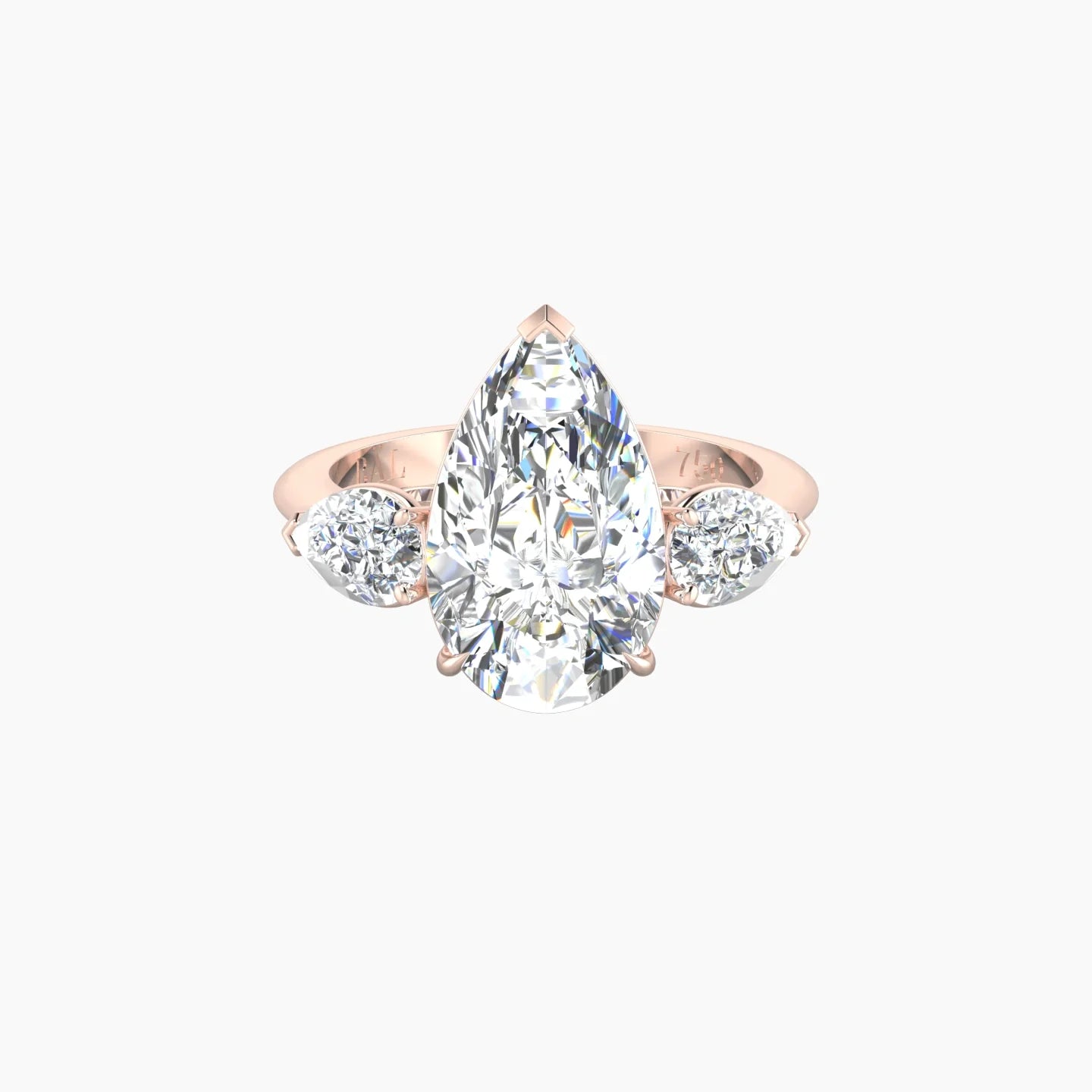 Simple Pear Trilogy | 18k Rose Gold 5 ct Pear Cut Ring