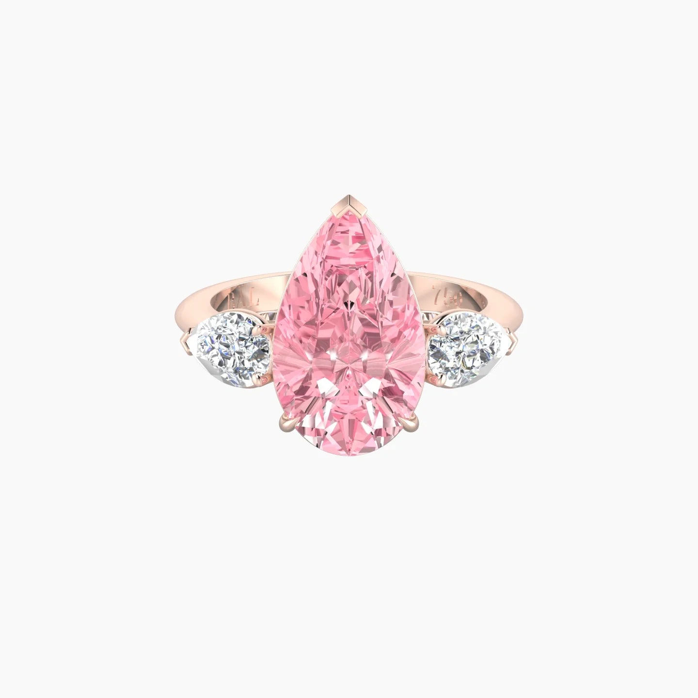Simple Pear Trilogy | 18k Rose Gold 5 ct Pear Cut Ring