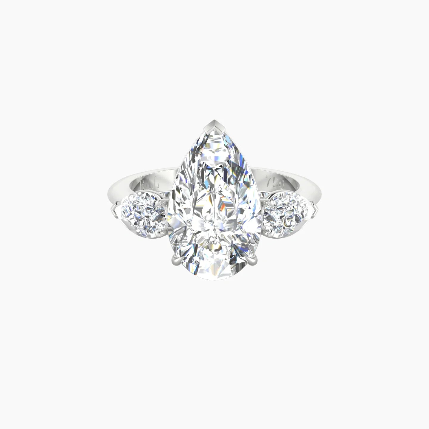 Simple Pear Trilogy | 18k White Gold 5 ct Pear Cut Ring