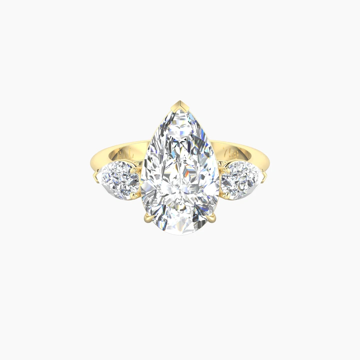 Simple Pear Trilogy | 18k Yellow Gold 5 ct Pear Cut Ring