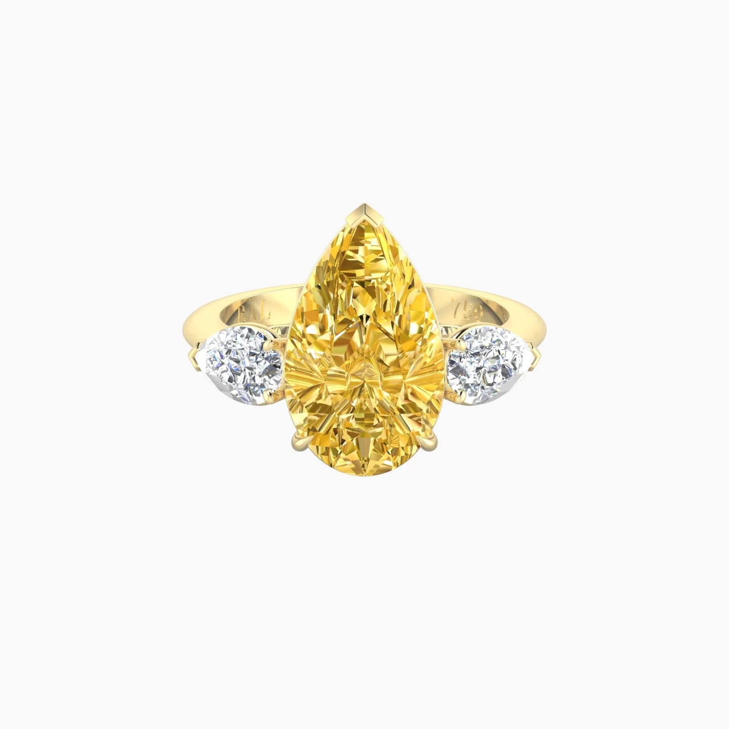 Simple Pear Trilogy | 18k Yellow Gold 5 ct Pear Cut Ring