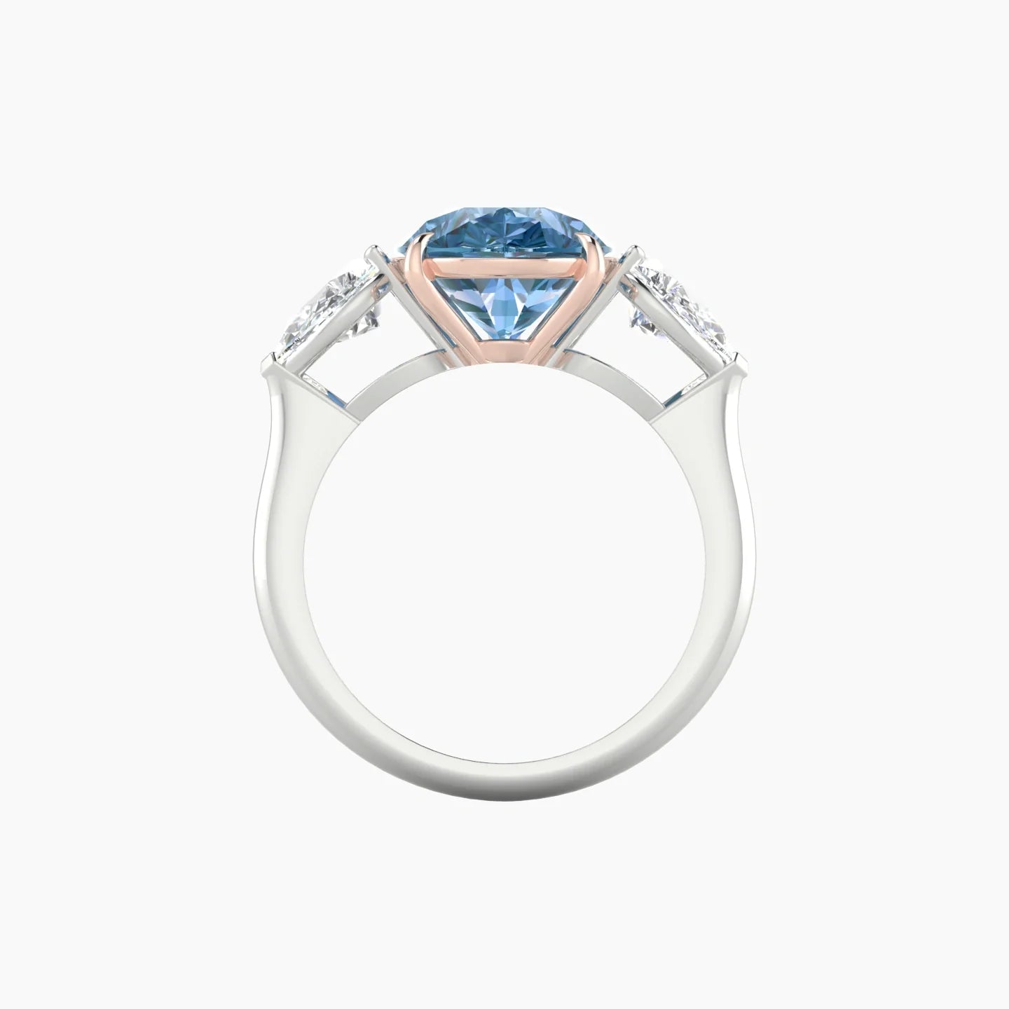 Simple Pear Trilogy | 18k White & Rose Gold 5 ct Pear Cut Ring