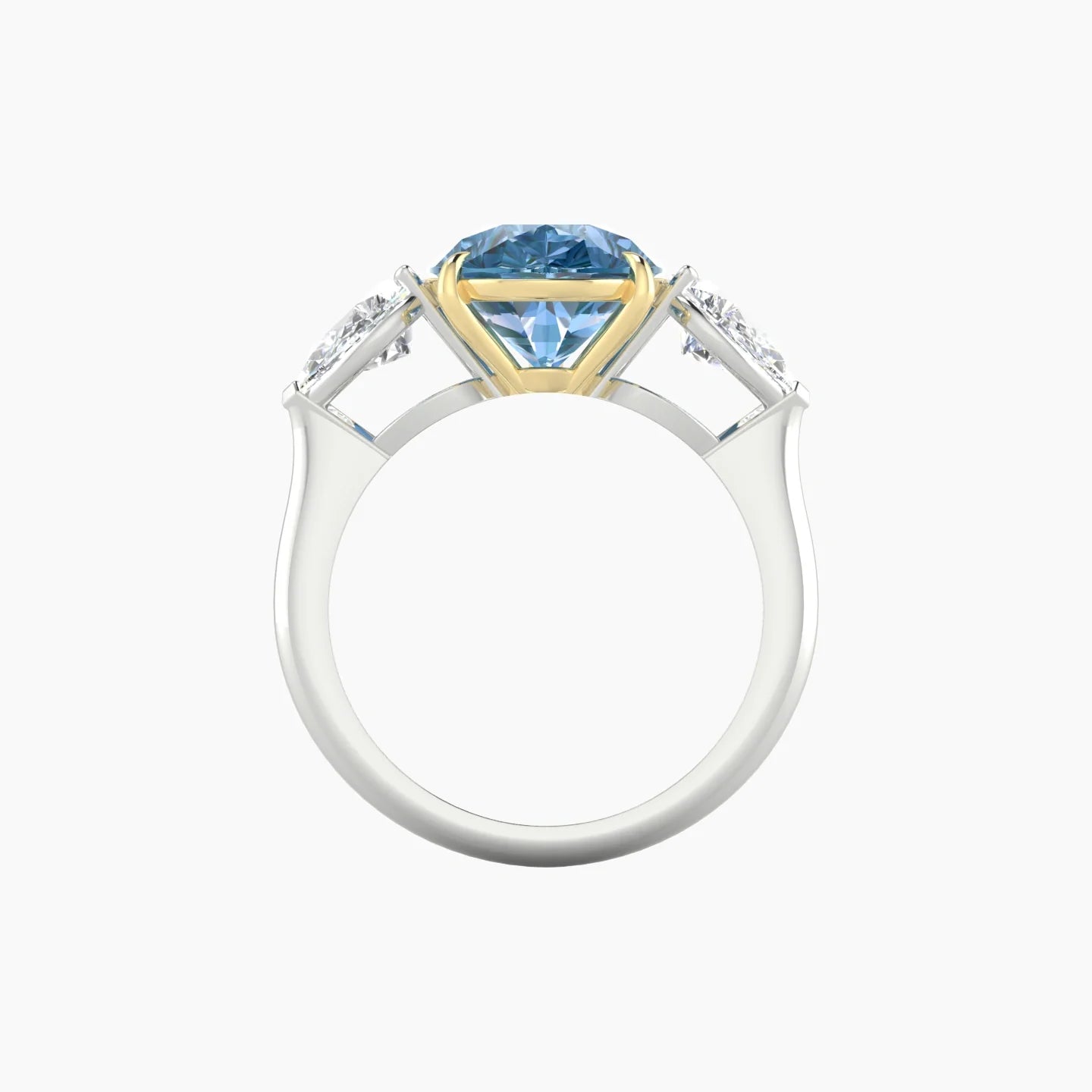 Simple Pear Trilogy | 18k White & Yellow Gold 5 ct Pear Cut Ring