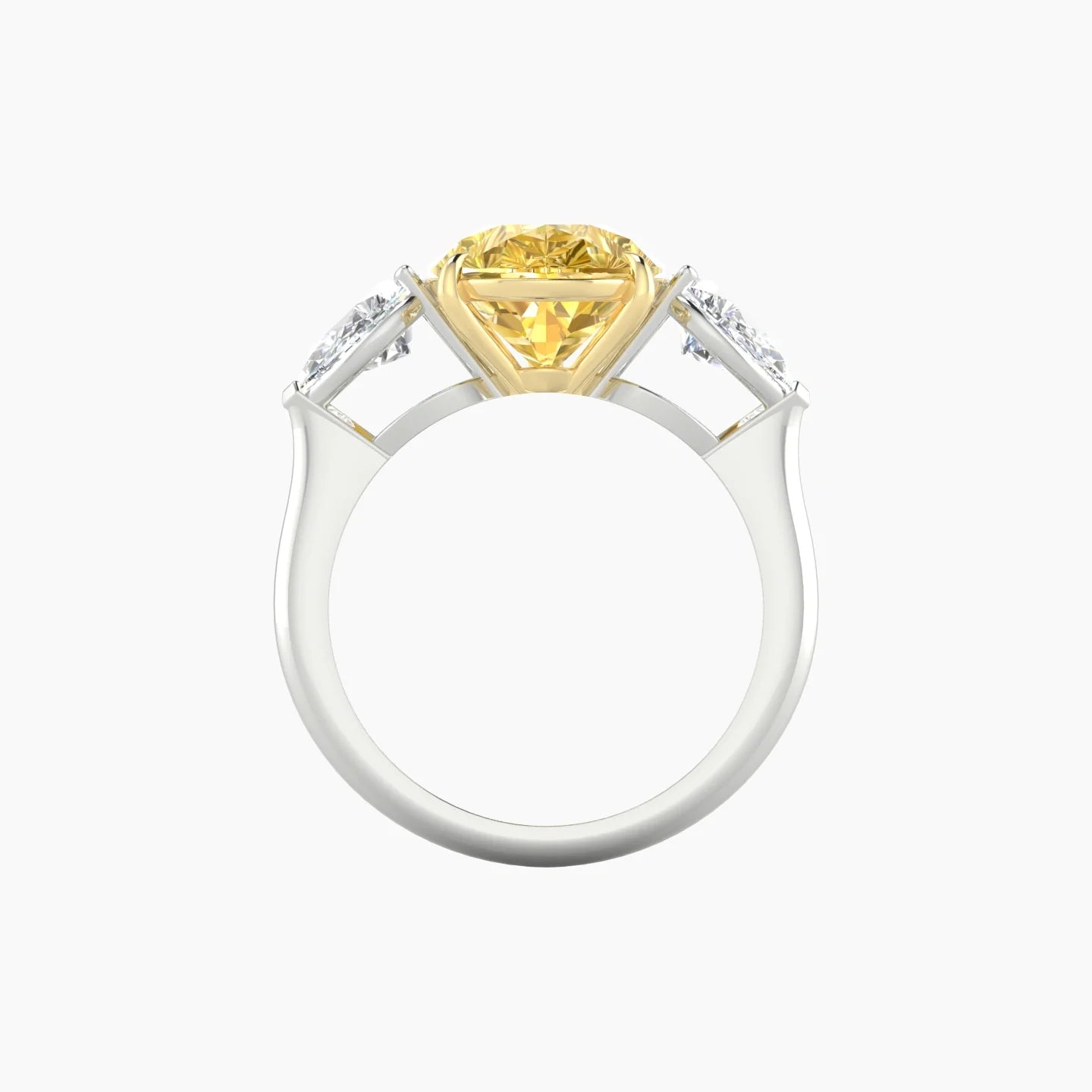 Simple Pear Trilogy | 18k White & Yellow Gold 5 ct Pear Cut Ring